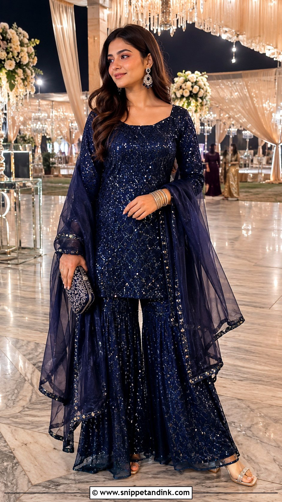 Sequin Sharara Baraat Outfit - Snippet and Ink - 20 Baraat Outfits for Sisters