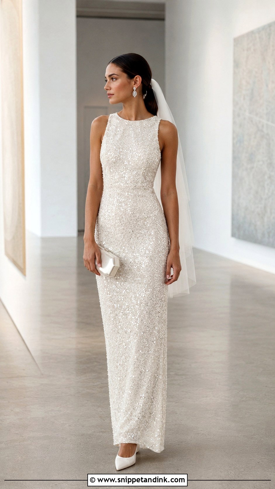 Sequin Sheath Wedding Dress - Snippet and Ink - 20 Bling Wedding Dresses