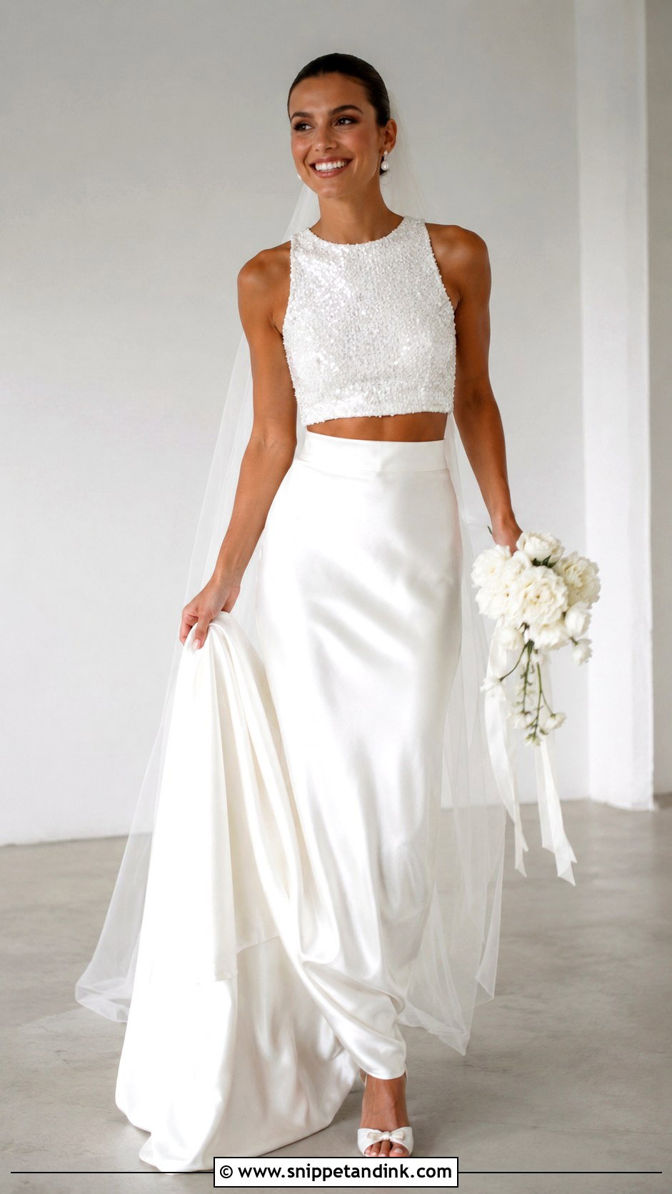 Sequin Two Piece Wedding Dress - Snippet and Ink - 25 Sequin Wedding Dress Ideas