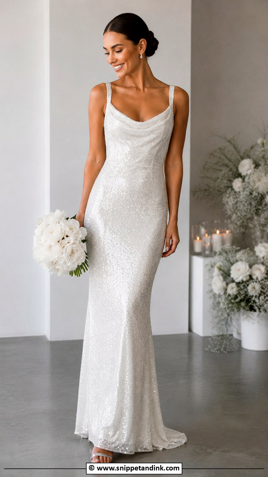 Sequin Wedding Dress With Fitted Silhouette - Snippet and Ink - 30 Extravagant Wedding Dresses
