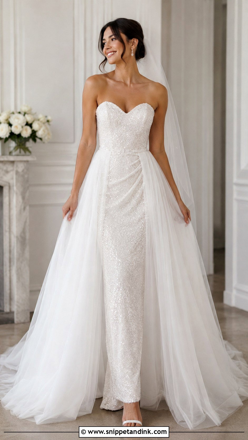 Sequin Wedding Dress With Overskirt - Snippet and Ink - 25 Sequin Wedding Dress Ideas