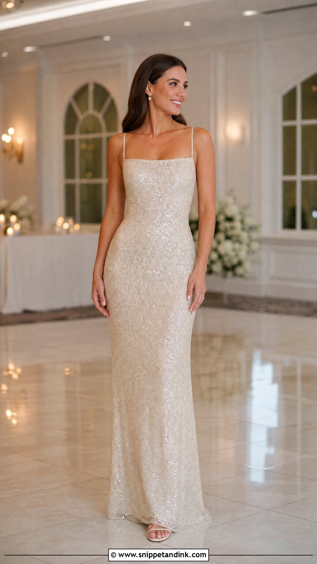 Sequin Wedding Dress With Simple Heels - Snippet and Ink - 25 Quirky Wedding Dress Ideas