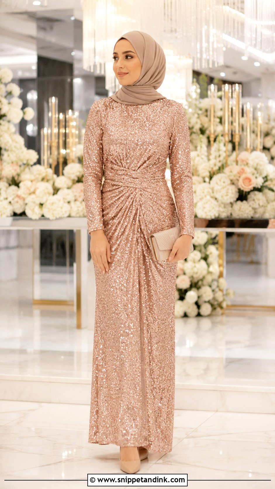 Sequined Dress With Hijab - Snippet and Ink - 25 Hijab Do Wedding Ideas