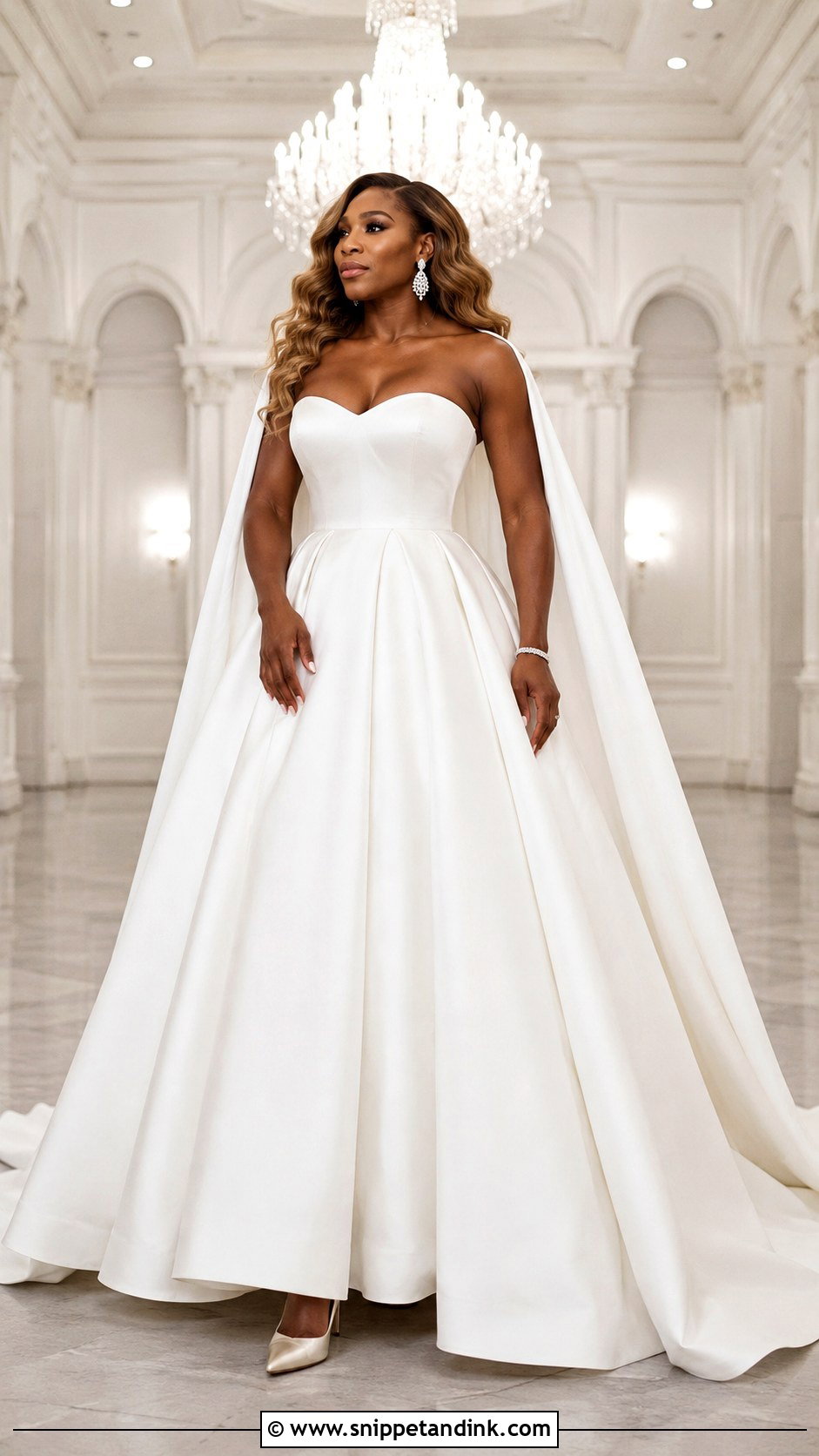 Serena Williams Cape Wedding Dress - Snippet and Ink - 20 Celebrity Wedding Dress Ideas