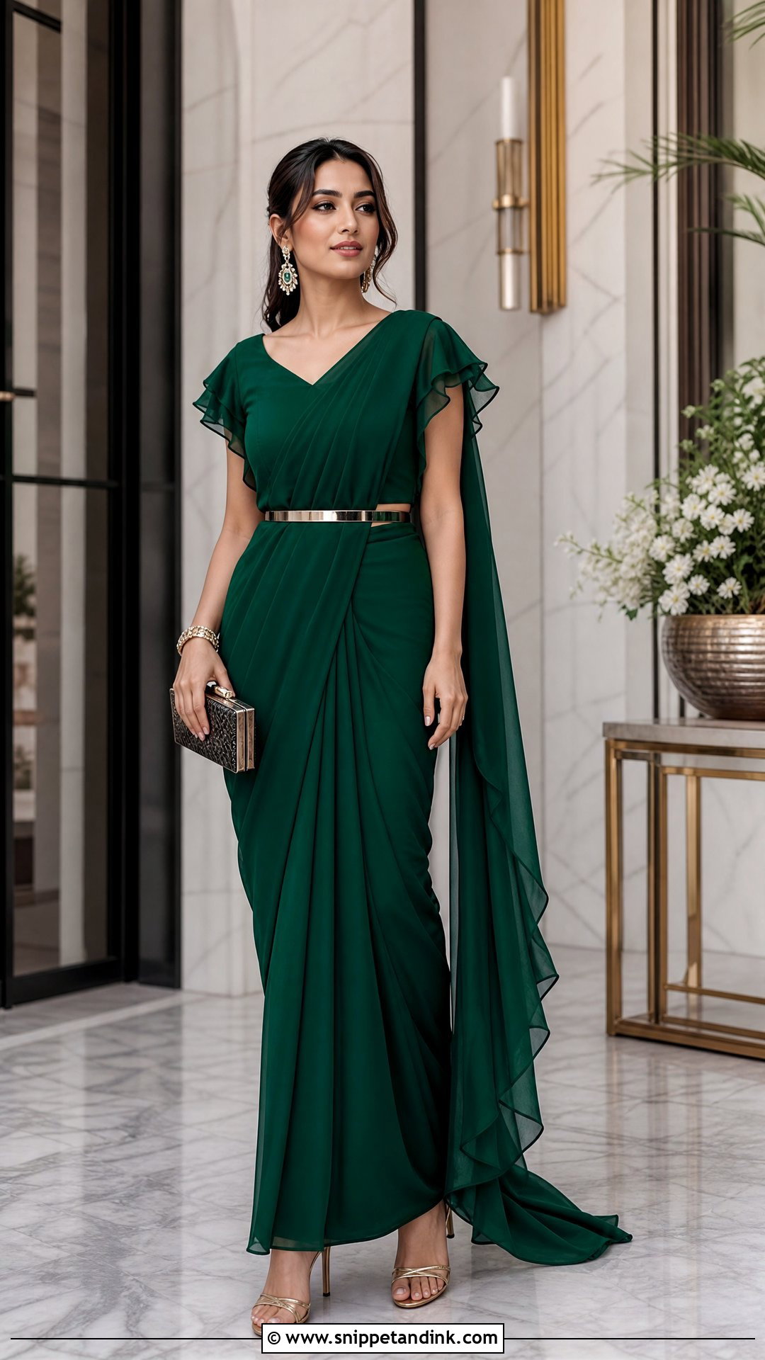 Shagun Blouse Design With Belted Saree - Snippet and Ink - 25 Shagun Blouse Designs