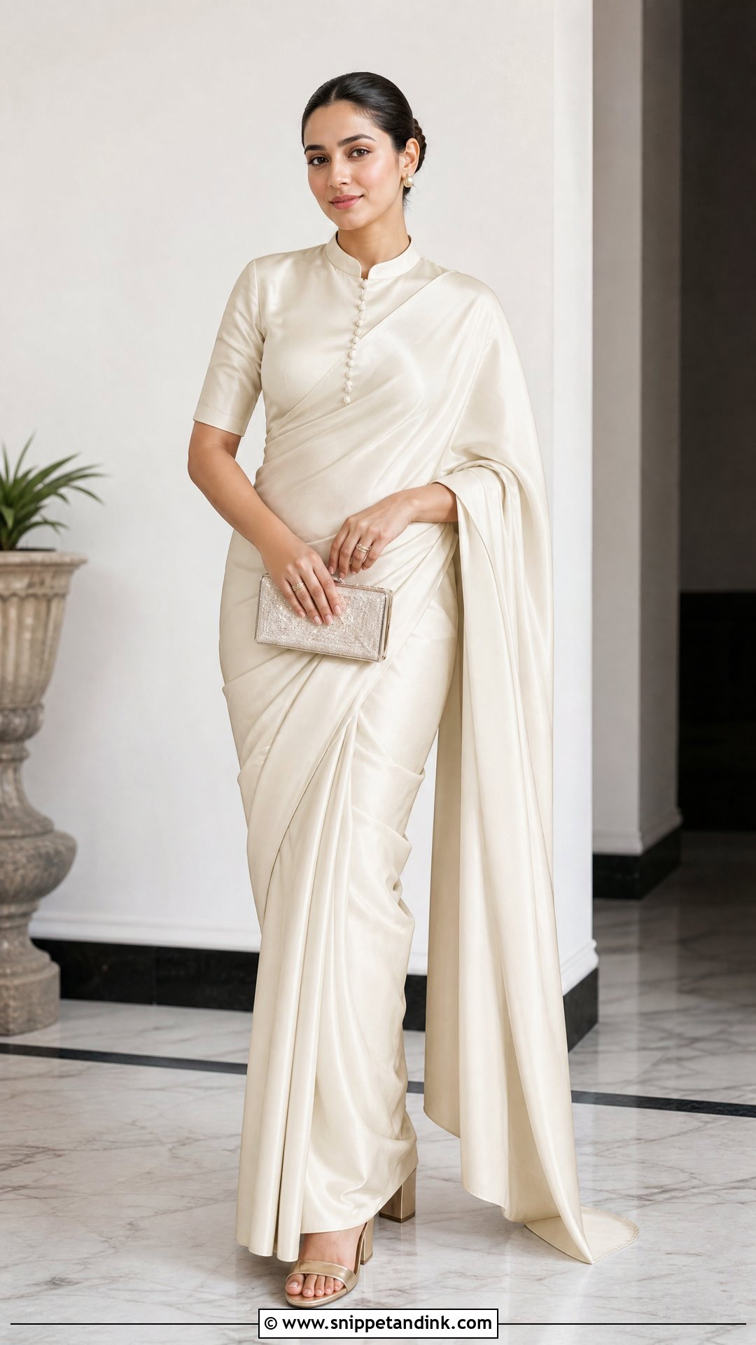 Shagun Blouse Design With Collar Neck Saree - Snippet and Ink - 25 Shagun Blouse Designs