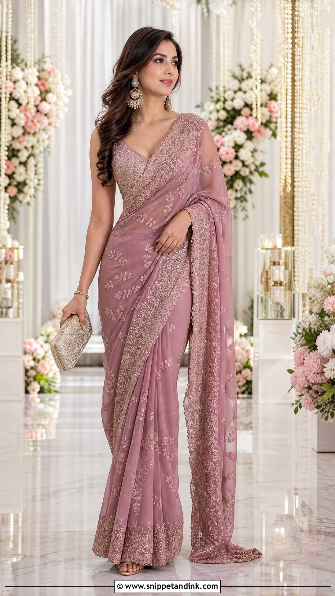 Shagun Blouse Design With Embroidered Saree - Snippet and Ink - 25 Shagun Blouse Designs