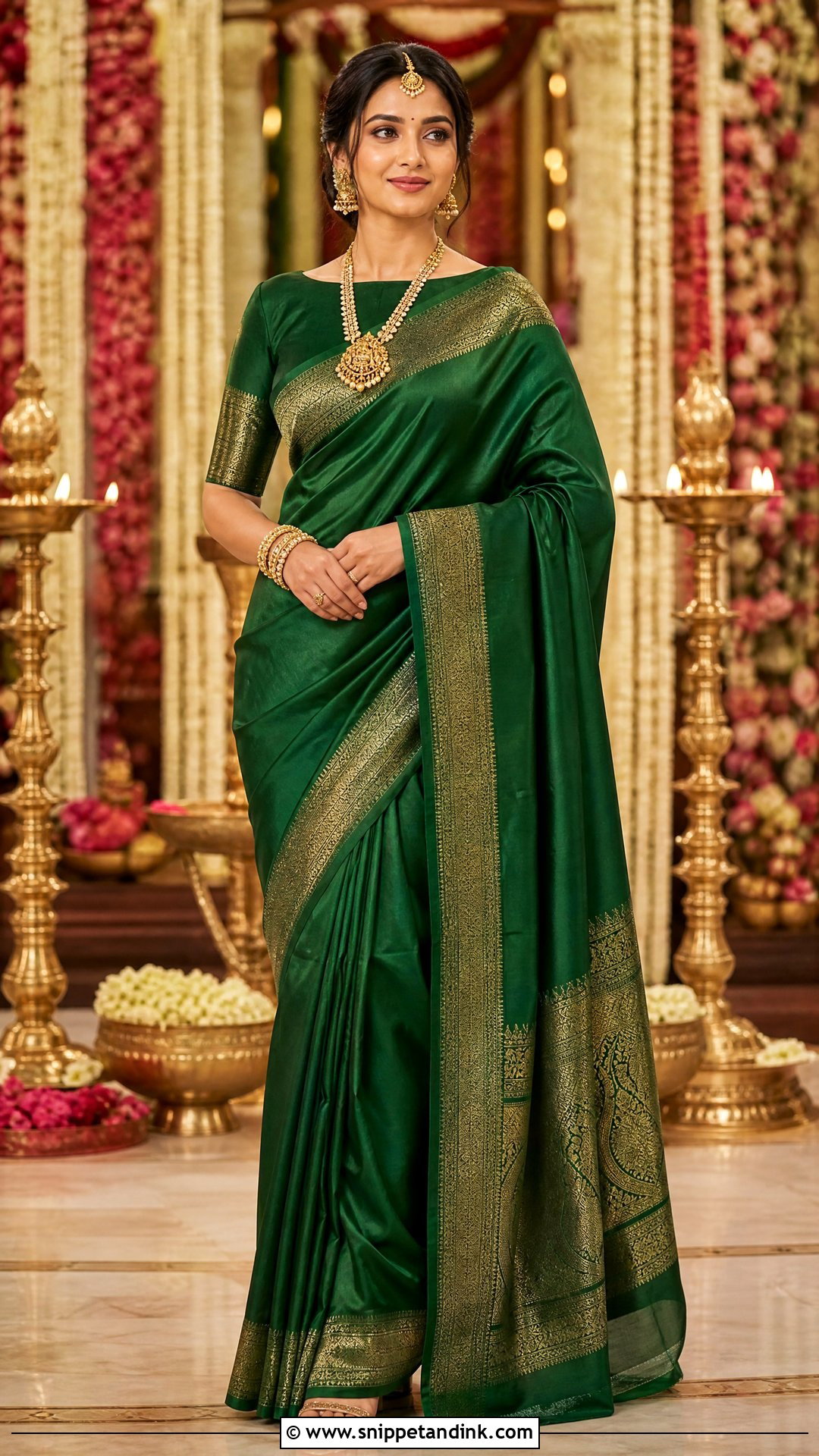 Shagun Blouse Design With Silk Saree - Snippet and Ink - 25 Shagun Blouse Designs