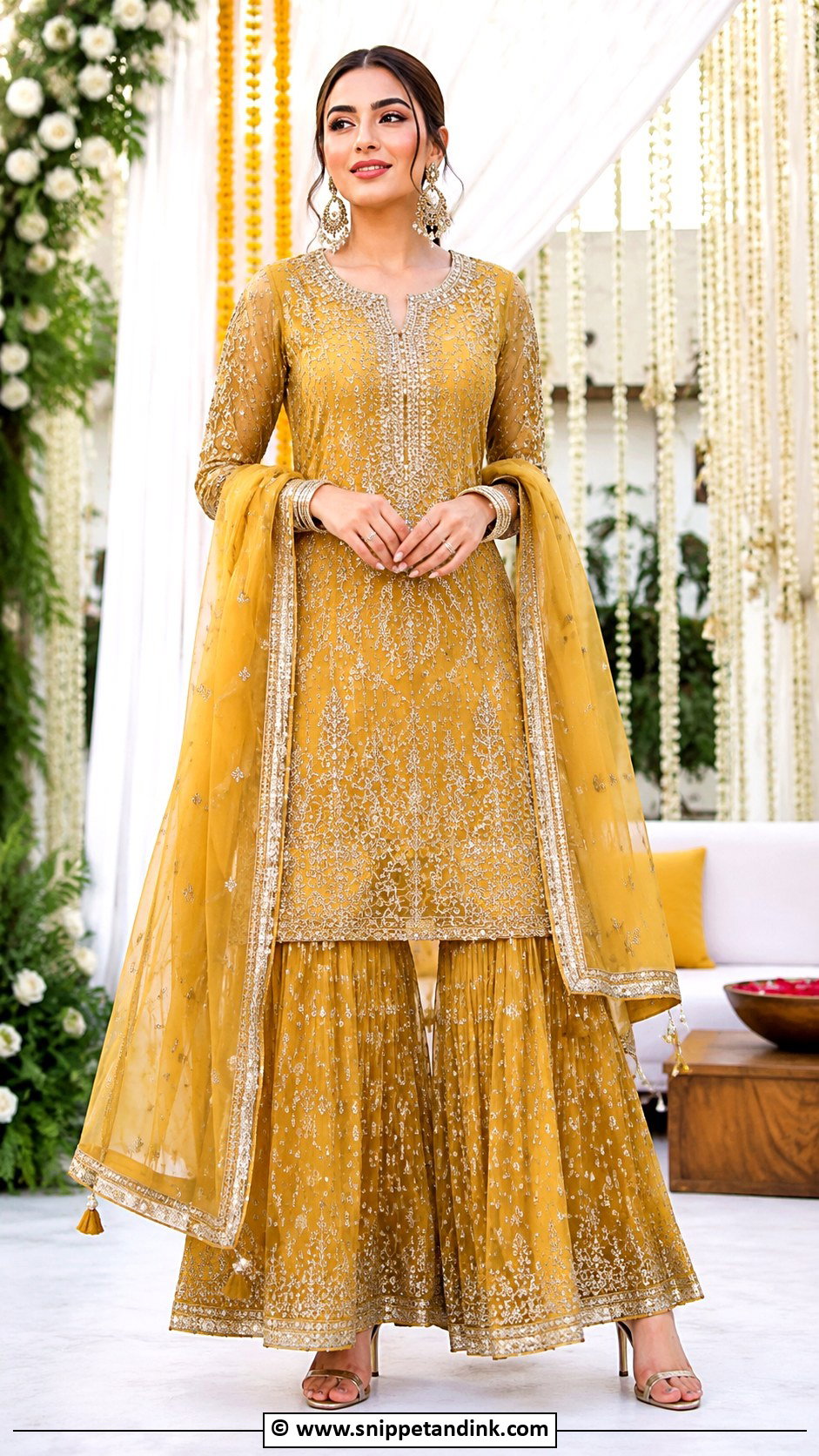 Sharara Anarkali Wedding Suit - Snippet and Ink - 25 Heavy Anarkali Wedding Suits