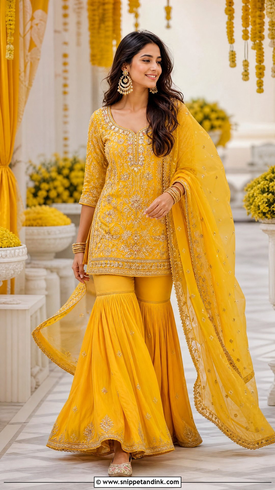 Sharara Haldi Dress - Snippet and Ink - 20 Haldi Wedding Dress Ideas
