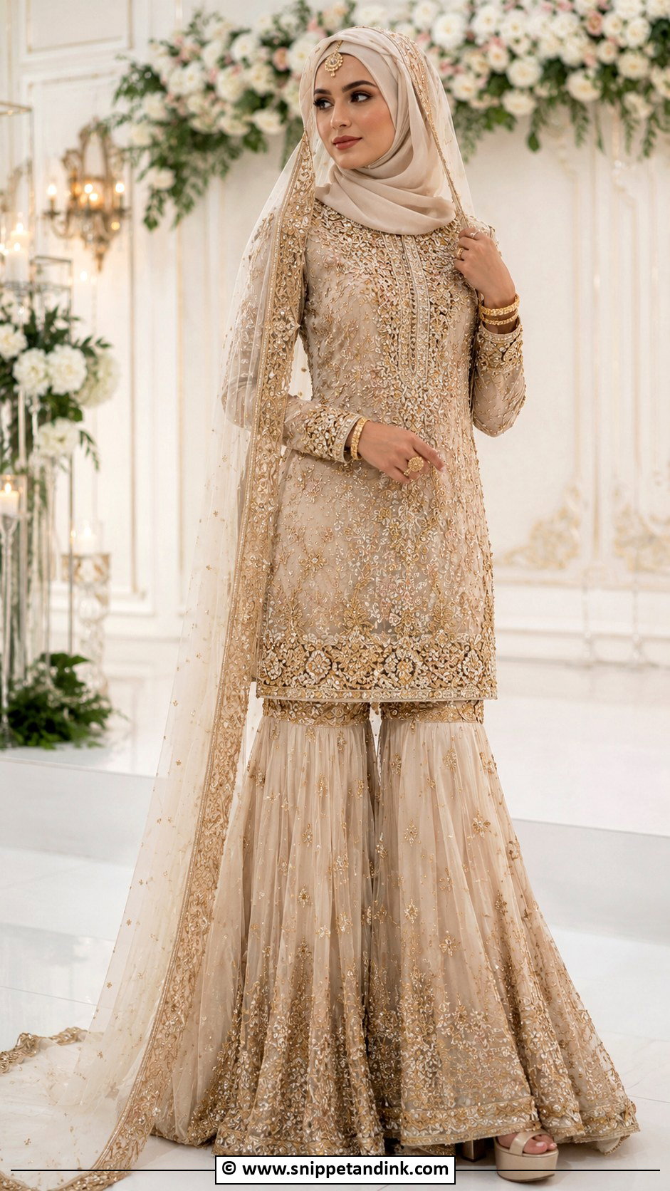 Sharara Hijabi Wedding Dress - Snippet and Ink - 30 Hijabi Wedding Dress Ideas