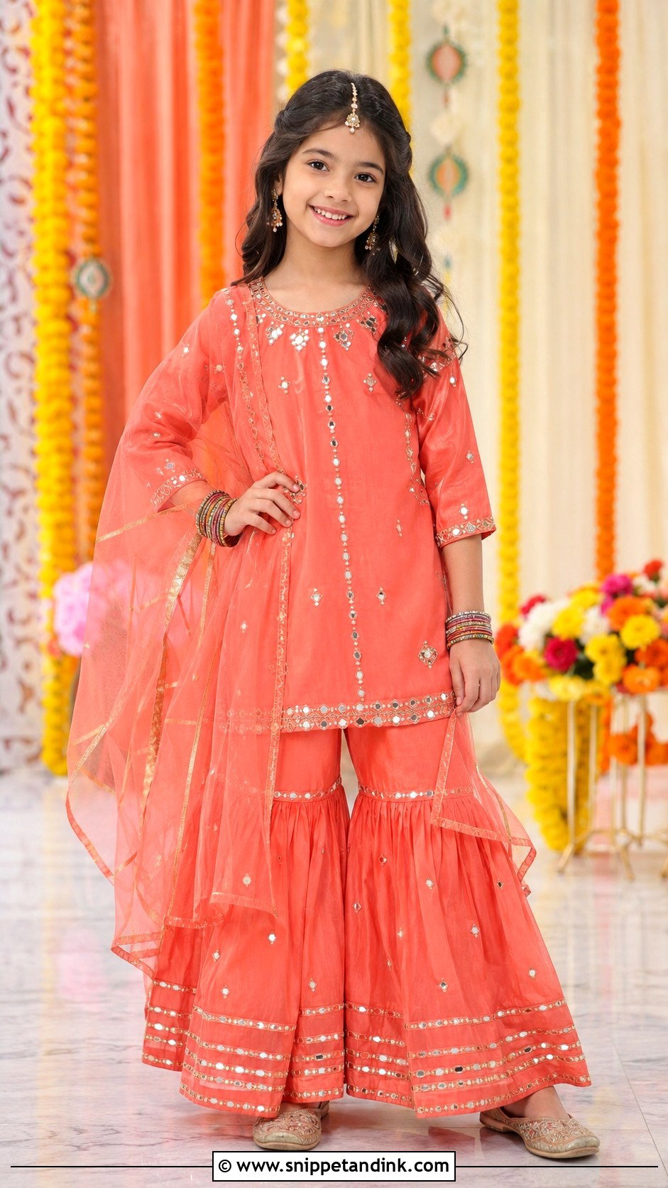 Sharara Indian Kids Wedding Dress - Snippet and Ink - 25 Indian Kids Wedding Dresses