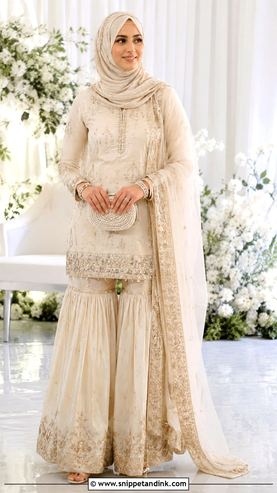 Sharara Islamic Wedding Dress With Hijab - Snippet and Ink - 25 Islamic Wedding Dress Hijab Bride Ideas
