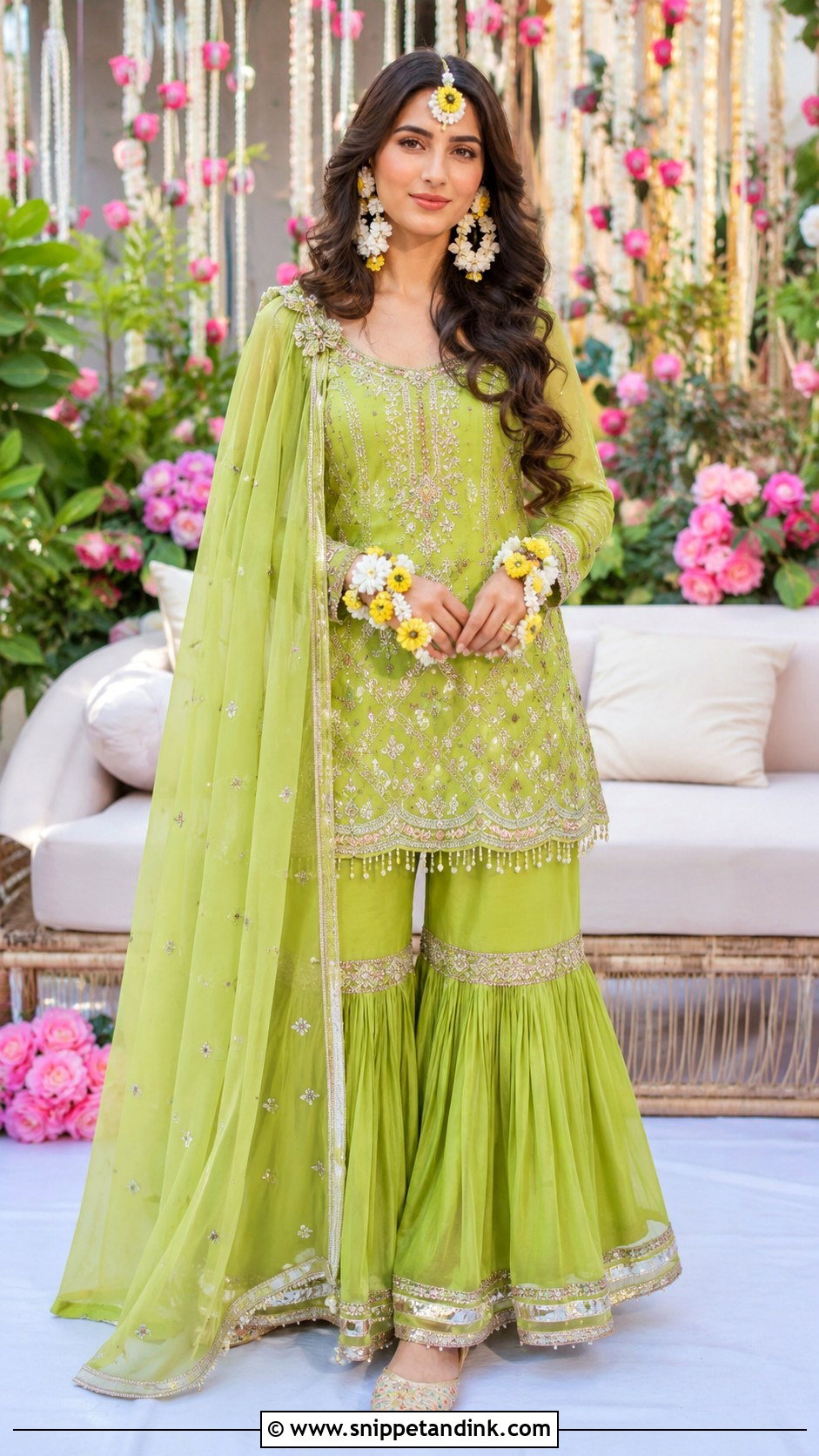 Sharara Mehndi Dress For Bride - Snippet and Ink - 25 Mehndi Dress Ideas for Bride