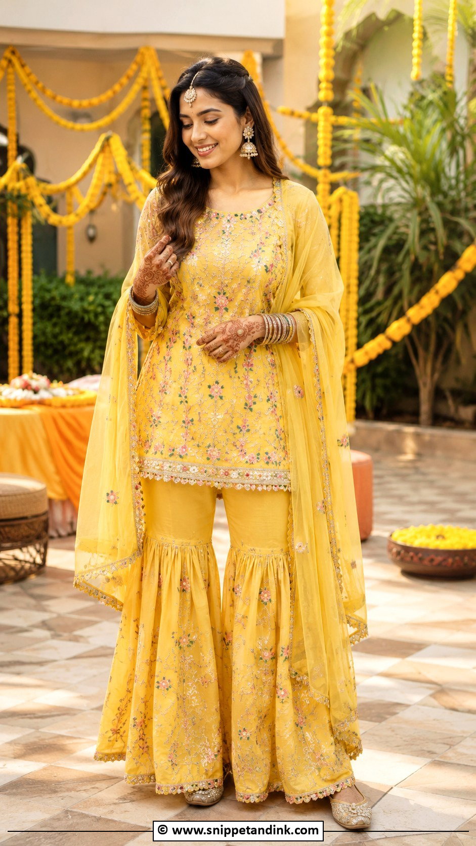 Sharara Outfit For Mehandi Bride - Snippet and Ink - 30 Mehandi Outfits Brides