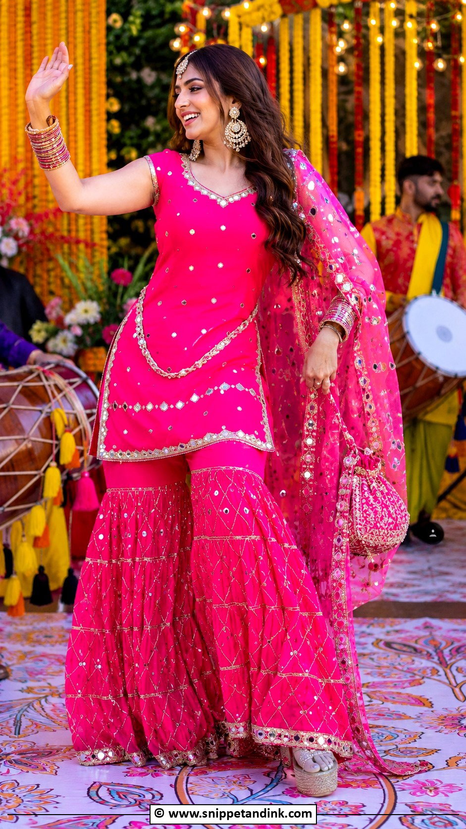 Sharara Punjabi Suit For Jaggo - Snippet and Ink - 30 Jaggo Outfit Punjabi Suit Ideas