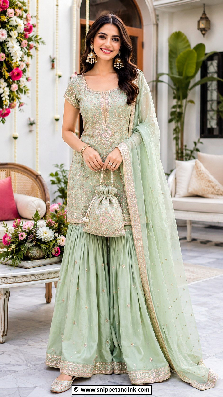 Sharara Set For Roka Ceremony - Snippet and Ink - 35 Roka Ceremony Outfits