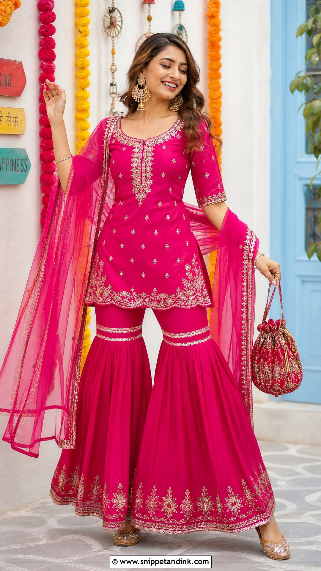 Sharara Set For Sangeet - Snippet and Ink - 25 Outfit for Sangeet Function Ideas
