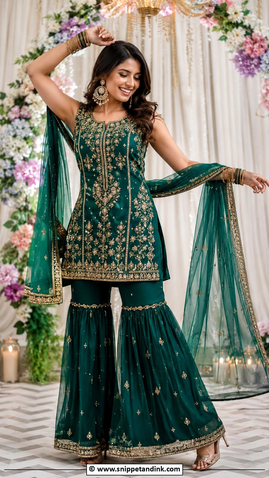 Sharara Set For Sangeet Night - Snippet and Ink - 35 Sangeet Night Outfit Ideas