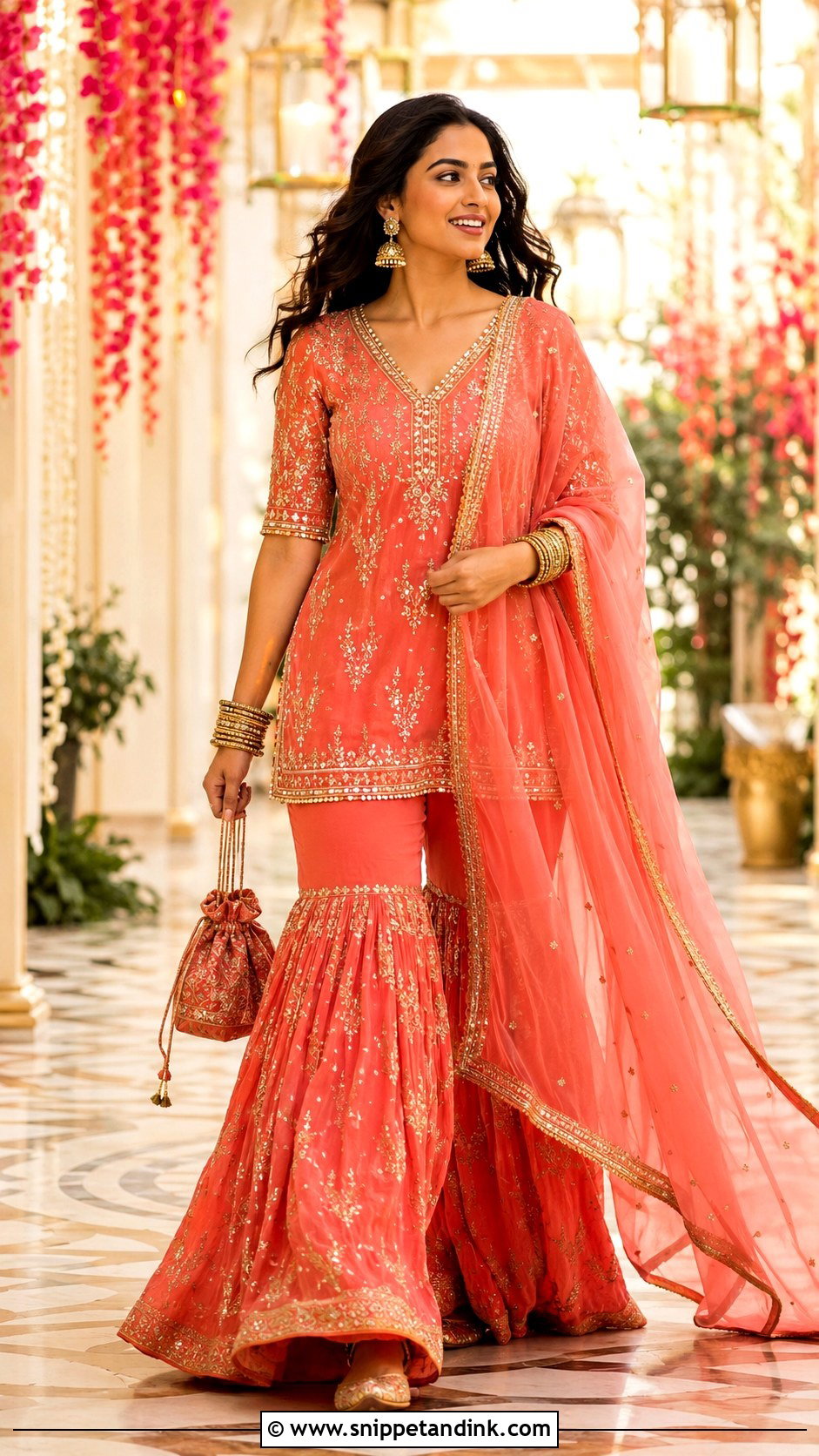 Sharara Set Indian Wedding Outfit - Snippet and Ink - 20 Indian Wedding Party Outfits