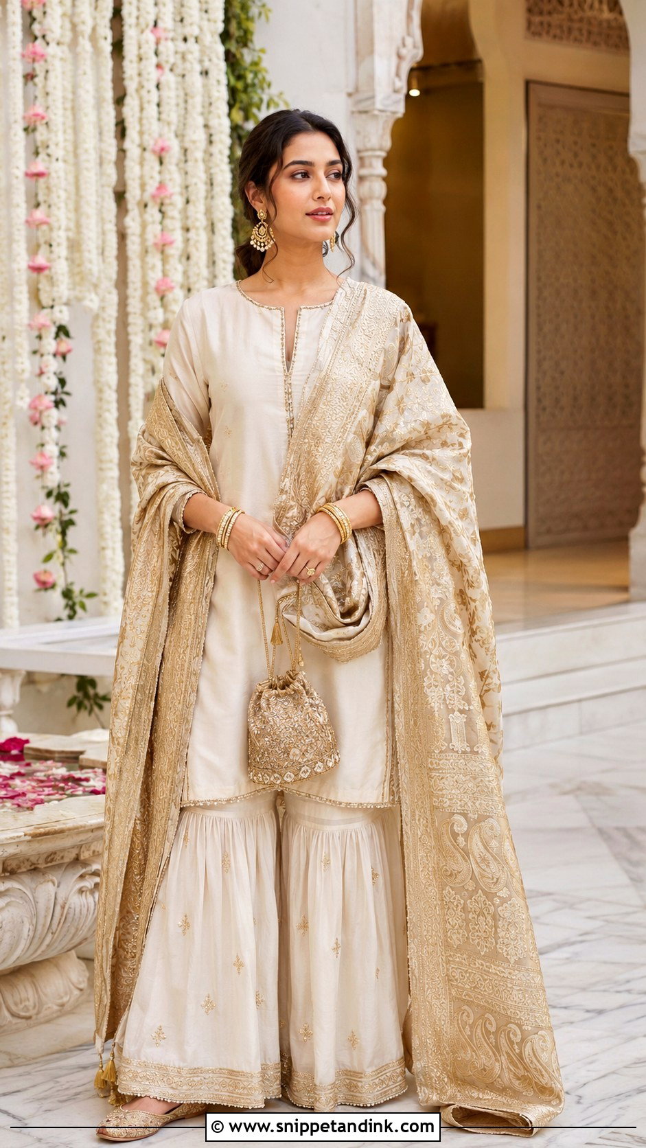 Sharara Set With Heavy Dupatta - Snippet and Ink - 25 Sharara Set Indian Weddings Ideas