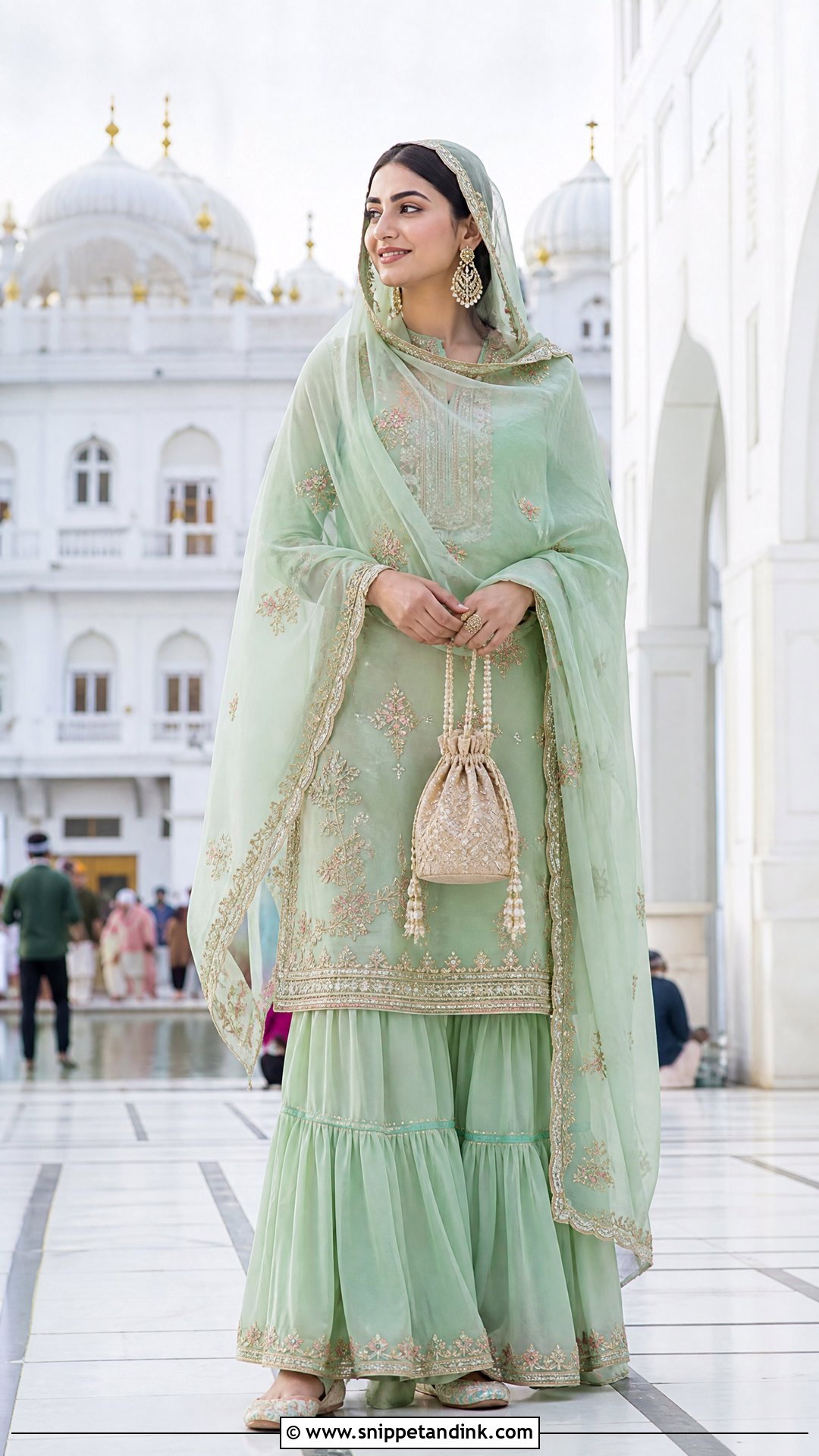 Sharara Suit For Gurudwara Wedding - Snippet and Ink - 25 Gurudwara Wedding Outfit Ideas