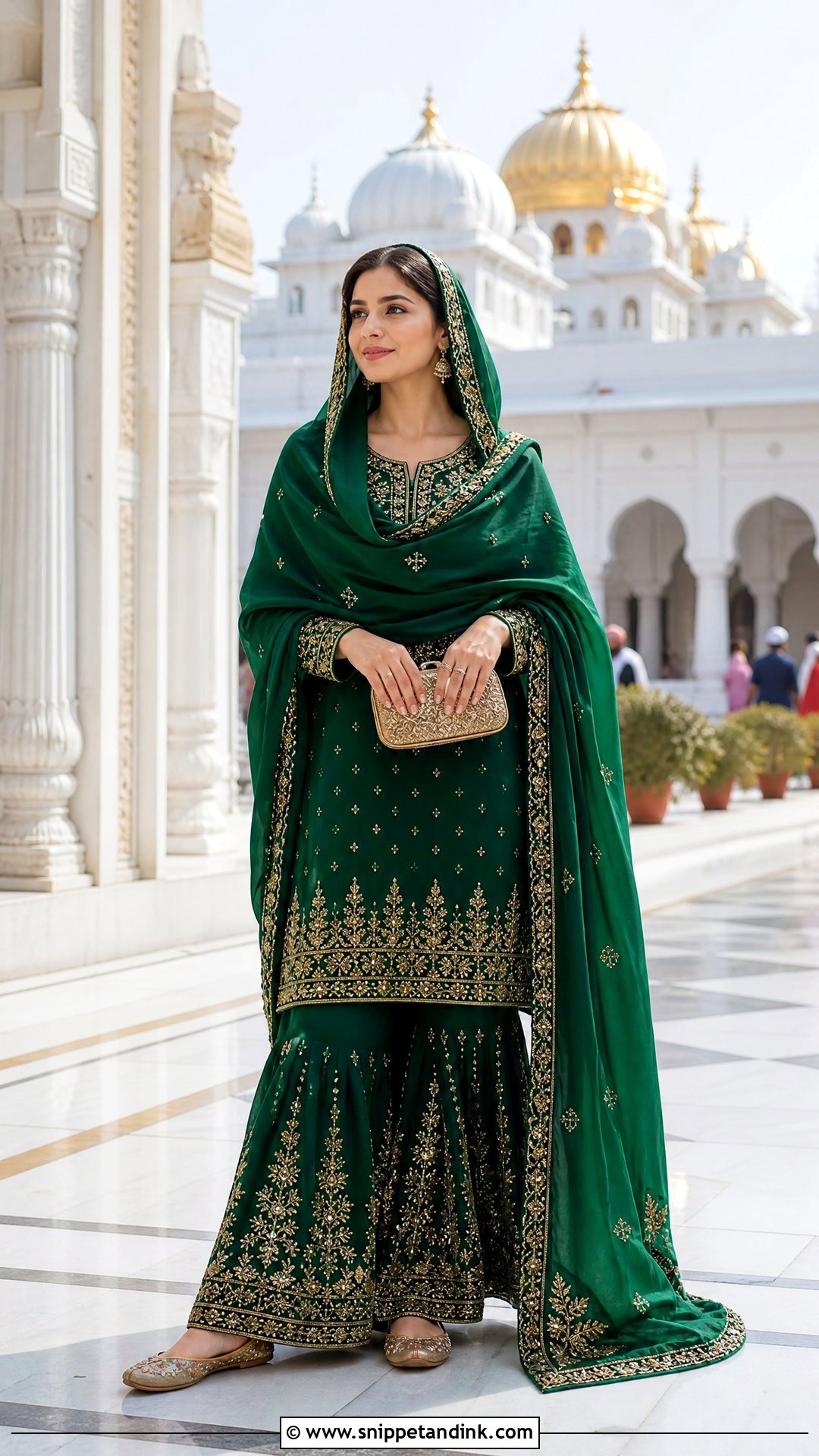 Sharara Suit For Gurudwara - Snippet and Ink - 20 Gurudwara Outfit Ideas