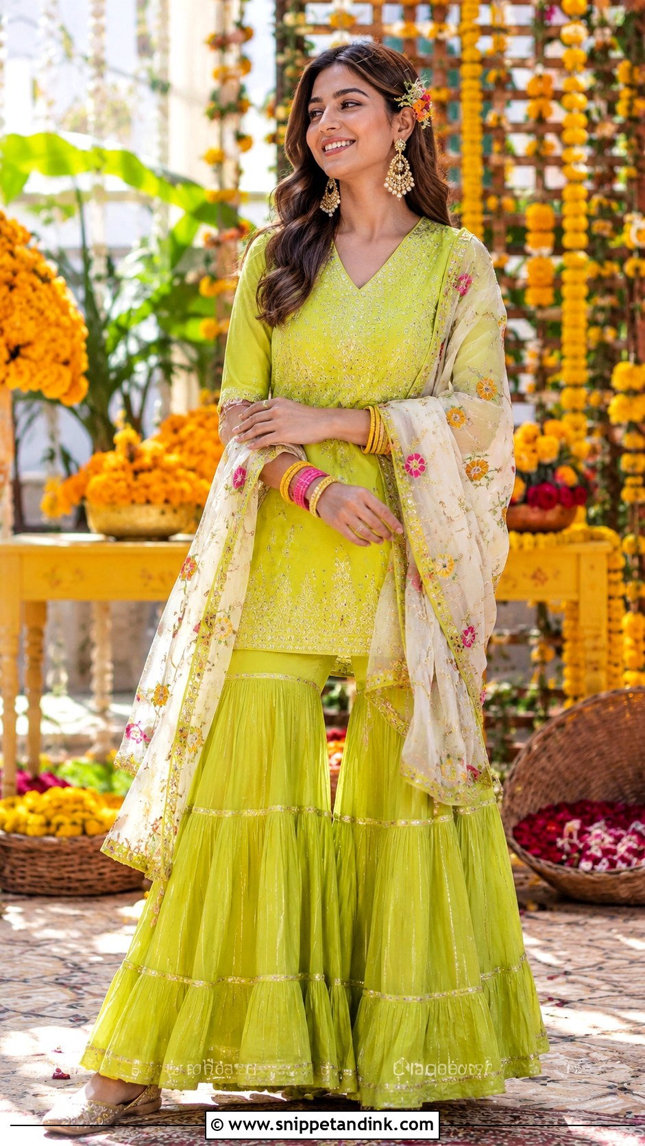 Sharara Suit For Mehendi - Snippet and Ink - 25 Indian Wedding Outfits for Brides Sister