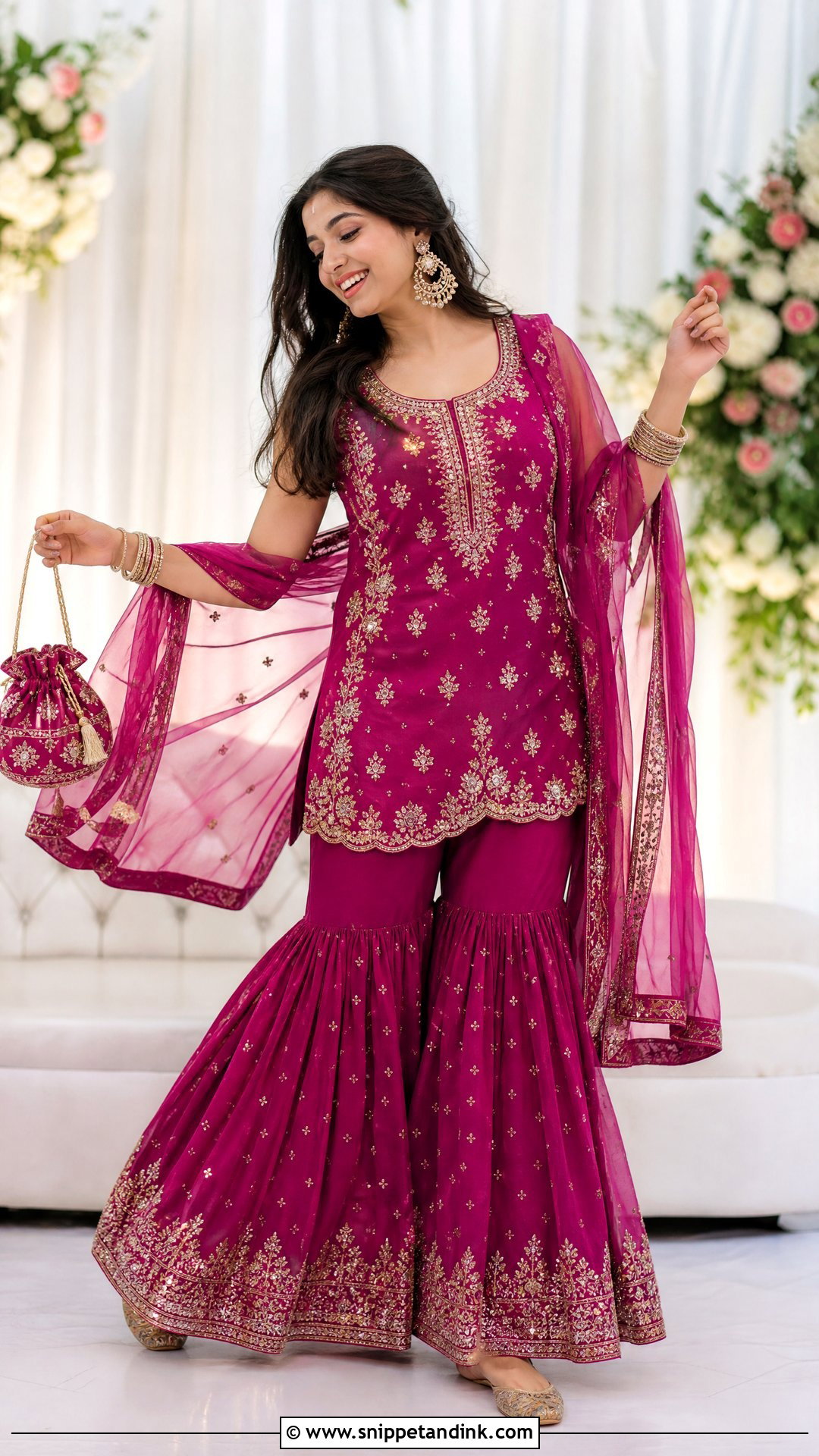 Sharara Suit Wedding Look - Snippet and Ink - 20 Simple Indian Wedding Look Ideas