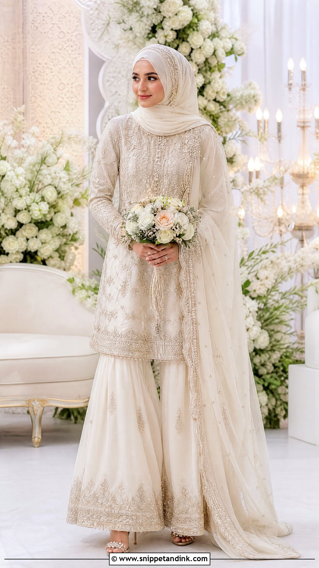 Sharara Wedding Gown Hijab - Snippet and Ink - 25 Wedding Gown Hijab Ideas