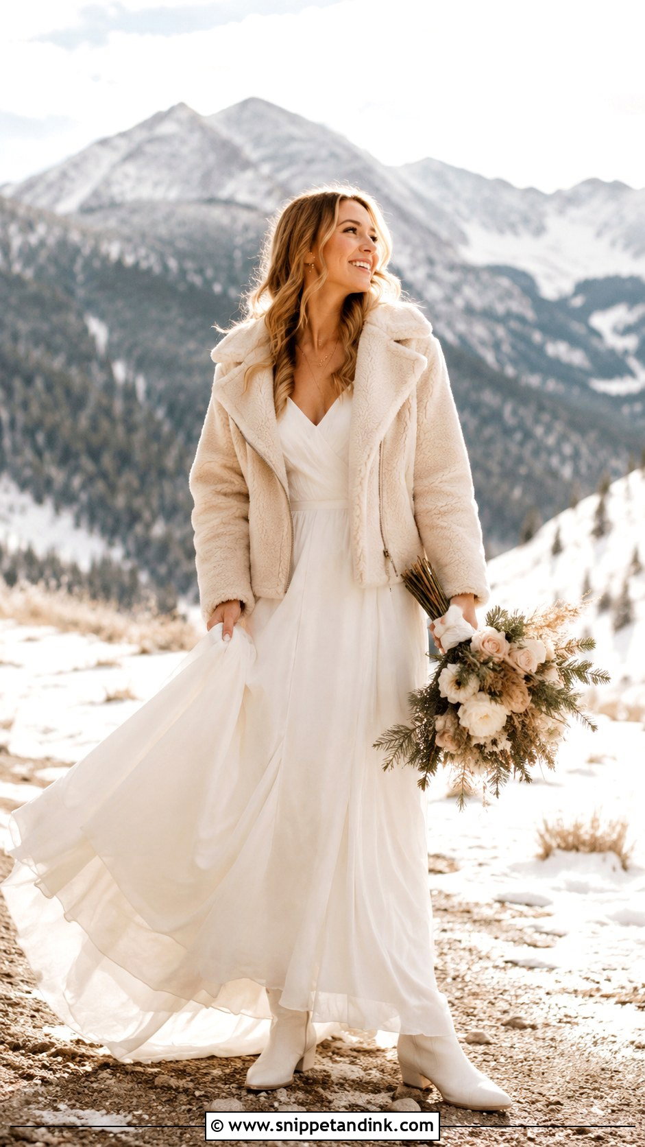 Shearling Bridal Coat - Snippet and Ink - 25 Bridal Coat Ideas