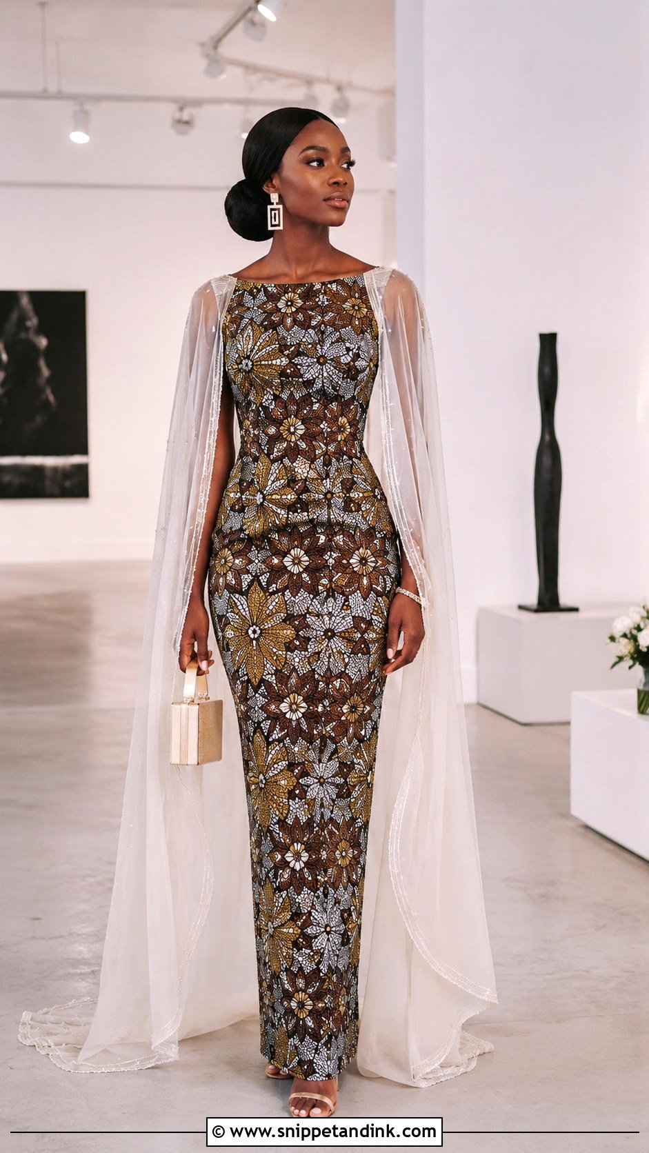 Sheath Ankara Wedding Dress - Snippet and Ink - 20 Ankara Wedding Dress Styles