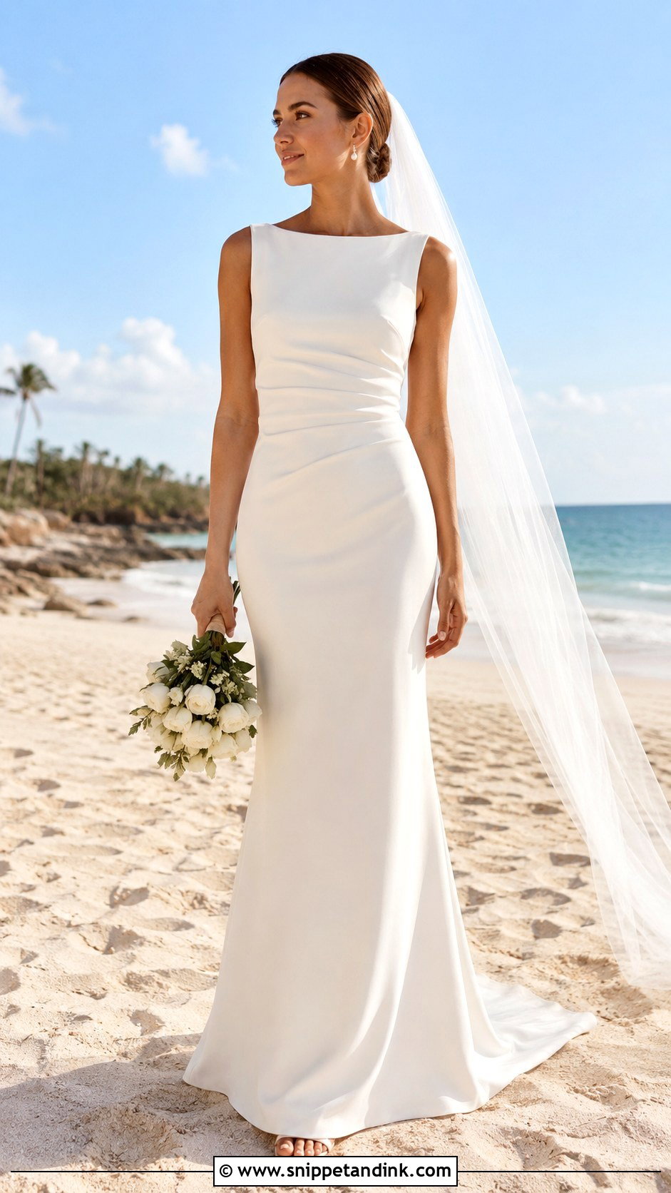 Sheath Beach Wedding Dress - Snippet and Ink - 30 Beach Wedding Dresses