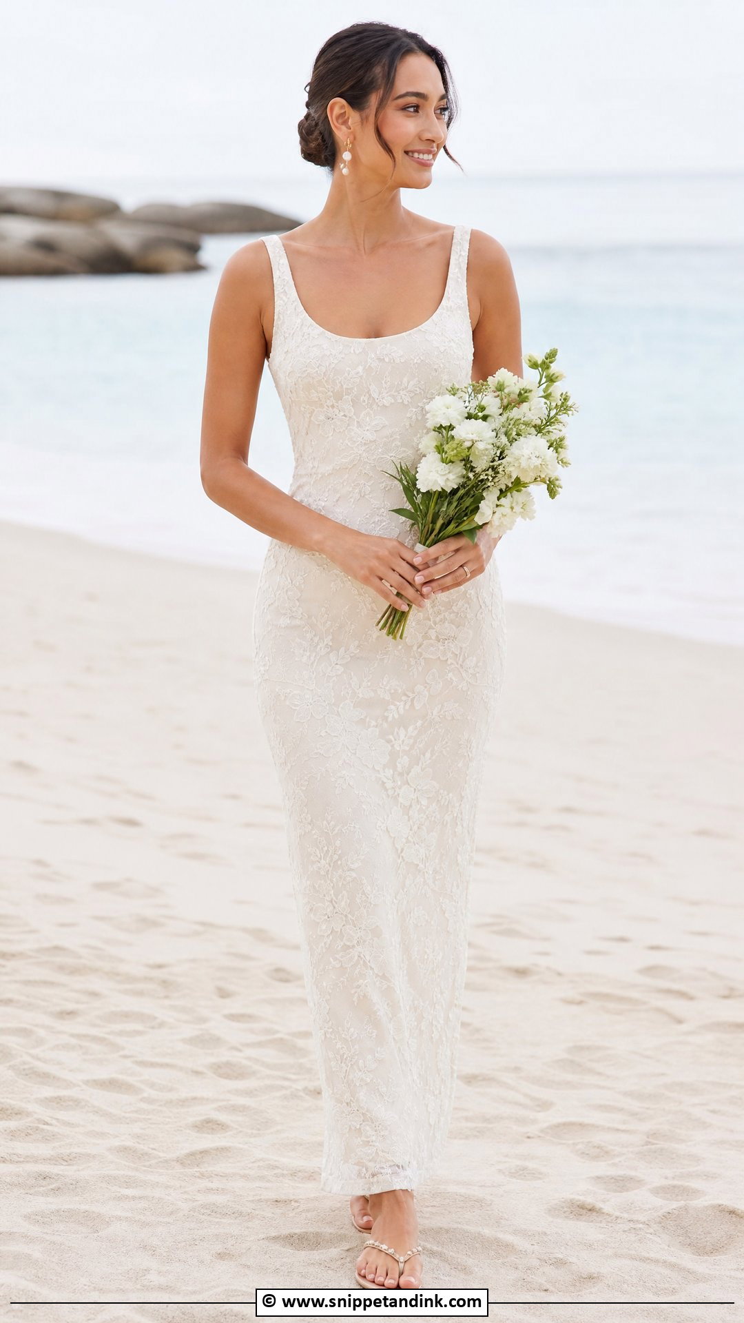 Sheath Beach Wedding Dress - Snippet and Ink - 35 Beach Wedding Dress Ideas
