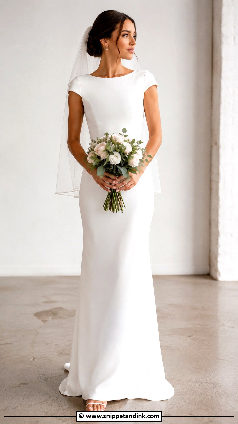 Sheath Cap Sleeve Wedding Dress - Snippet and Ink - 30 Cap Sleeve Wedding Dress Ideas