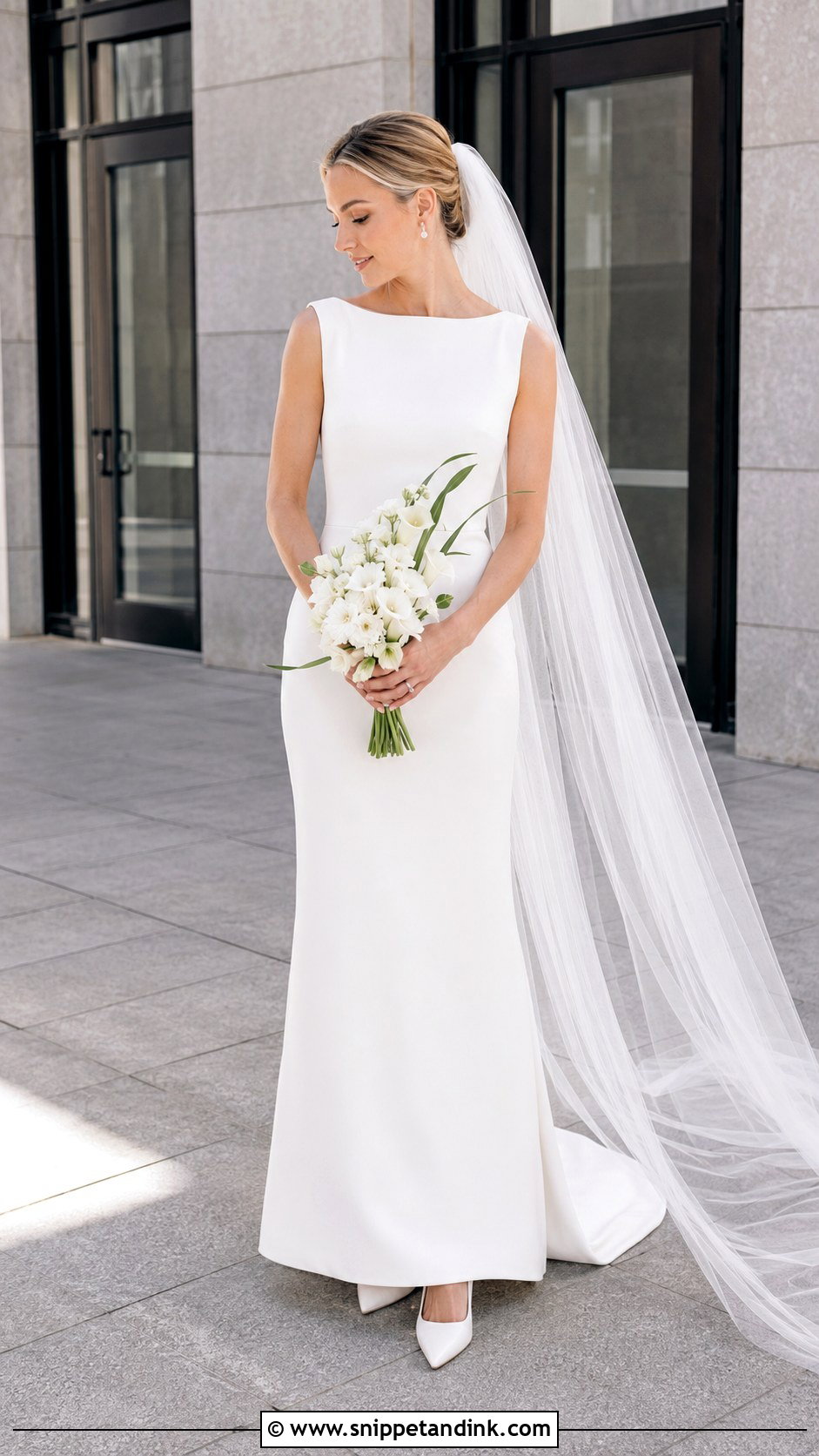 Sheath Crepe Wedding Gown - Snippet and Ink - 20 Crepe Gown Styles for Wedding