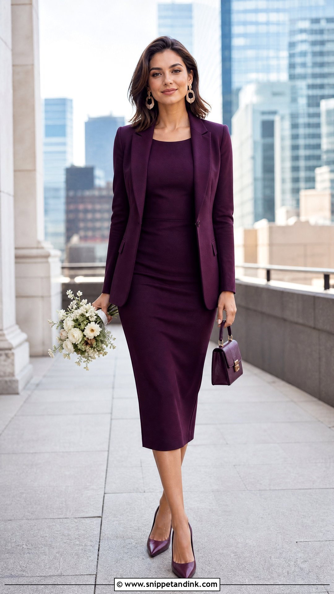 Sheath Dress And Blazer City Wedding Attire - Snippet and Ink - 25 Wedding Attire for Women Ideas