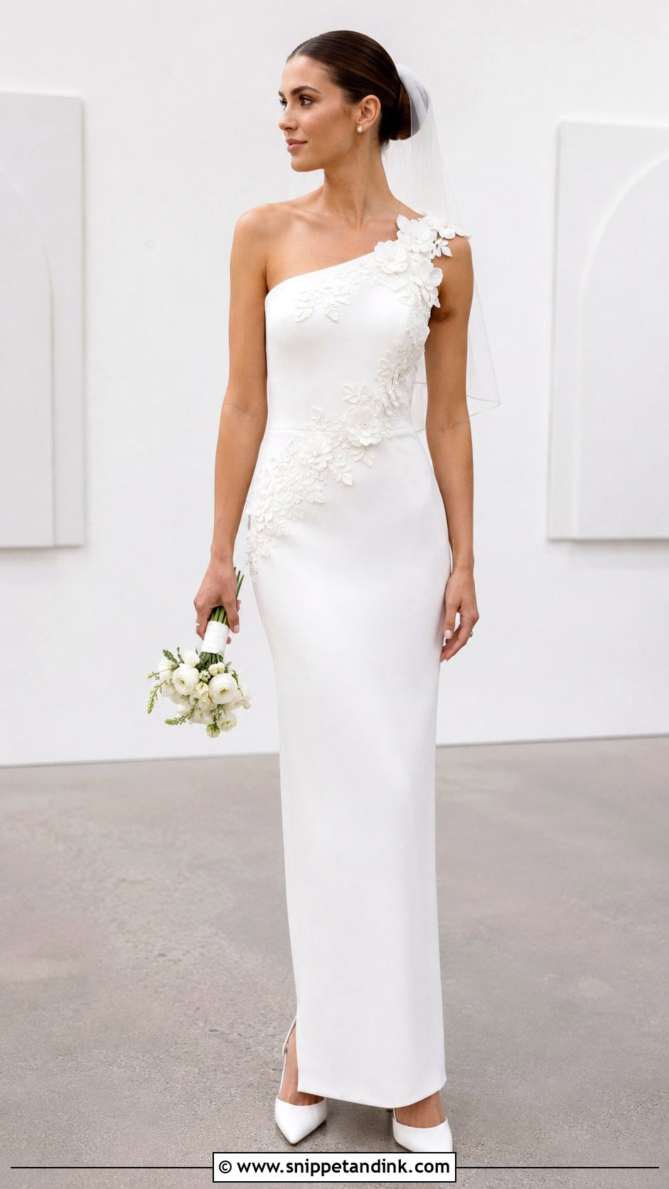 Sheath Floral Applique Wedding Dress - Snippet and Ink - 20 Floral Applique Wedding Dress Ideas