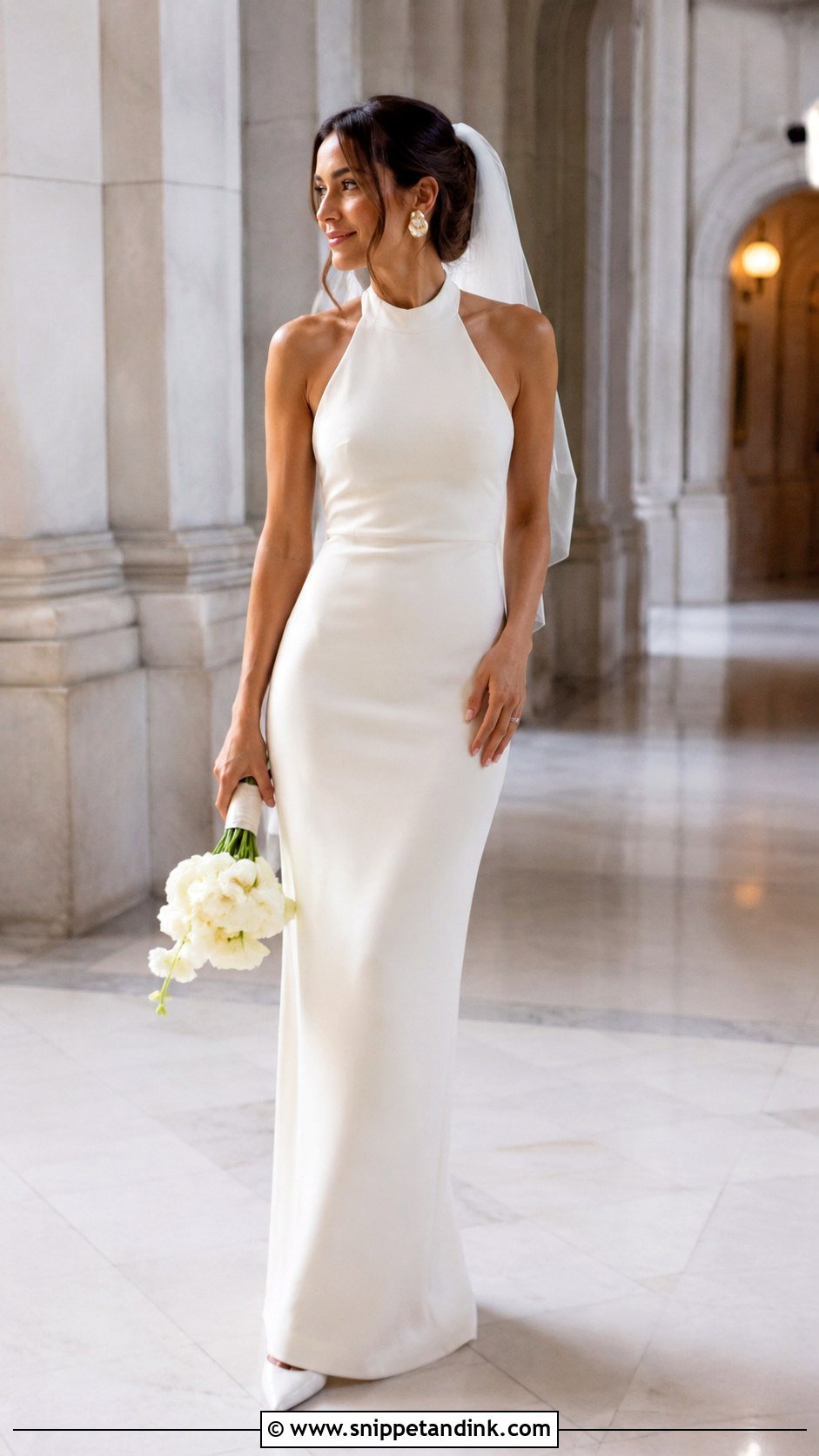 Sheath Halterneck Wedding Dress - Snippet and Ink - 30 Halterneck Wedding Dress Ideas