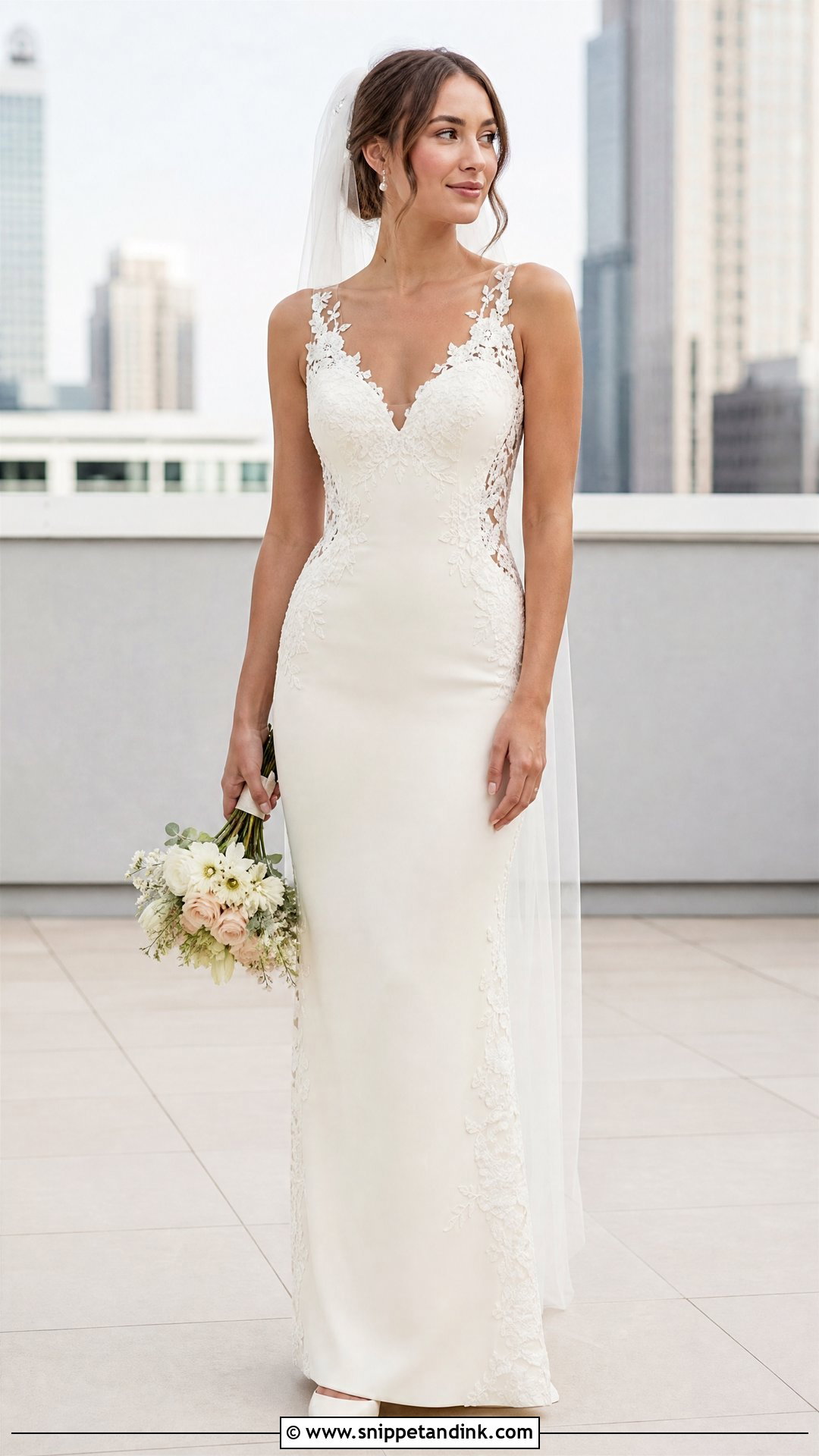 Sheath Lace Applique Wedding Dress - Snippet and Ink - 20 Lace Applique Wedding Dress Ideas