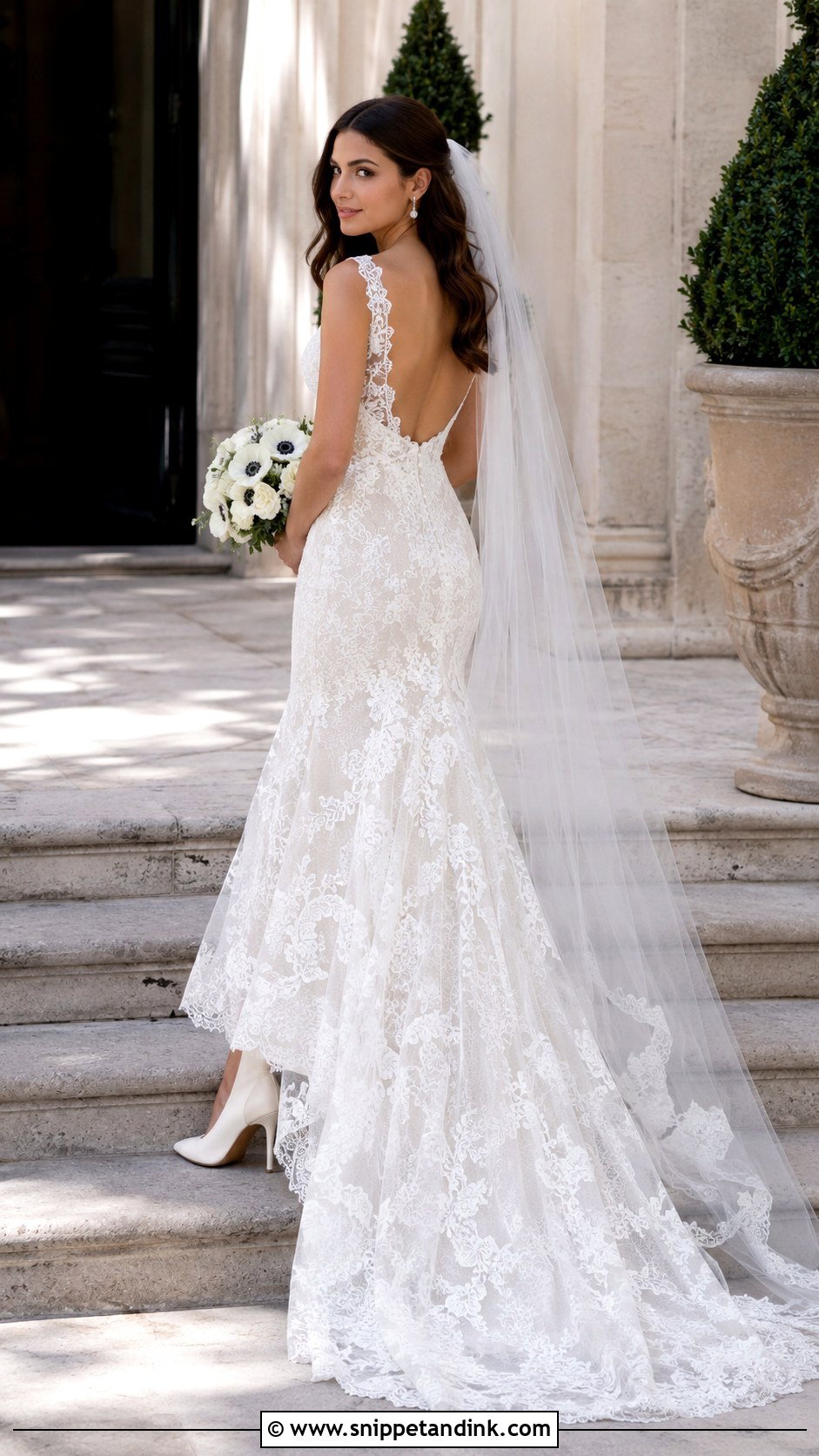 Sheath Lace Open Back Wedding Dress - Snippet and Ink - 20 Lace Open Back Wedding Dress Ideas