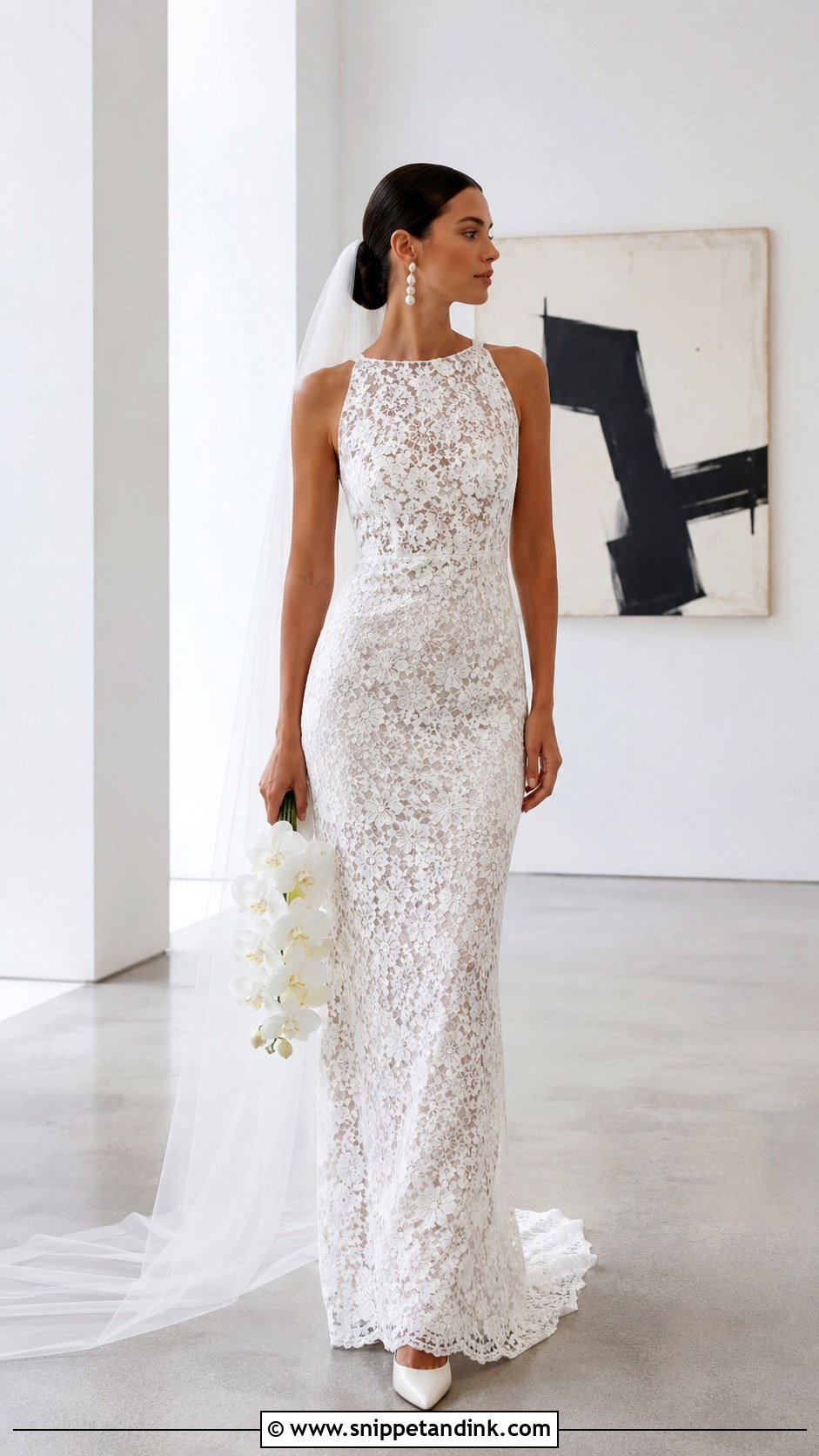 Sheath Lace Overlay Wedding Dress - Snippet and Ink - 20 Lace Overlay Wedding Dress Ideas
