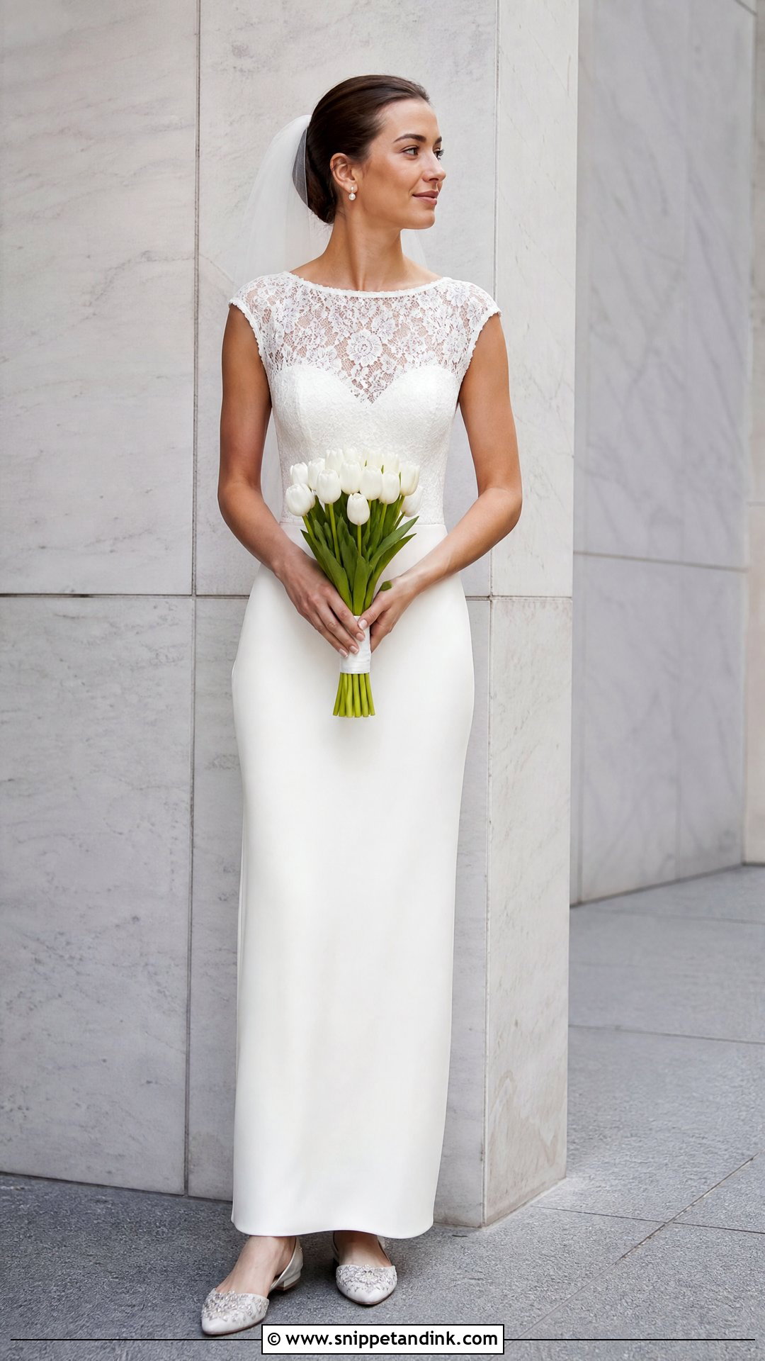 Sheath Lace Top Wedding Dress - Snippet and Ink - 25 Lace Top Wedding Dress Ideas