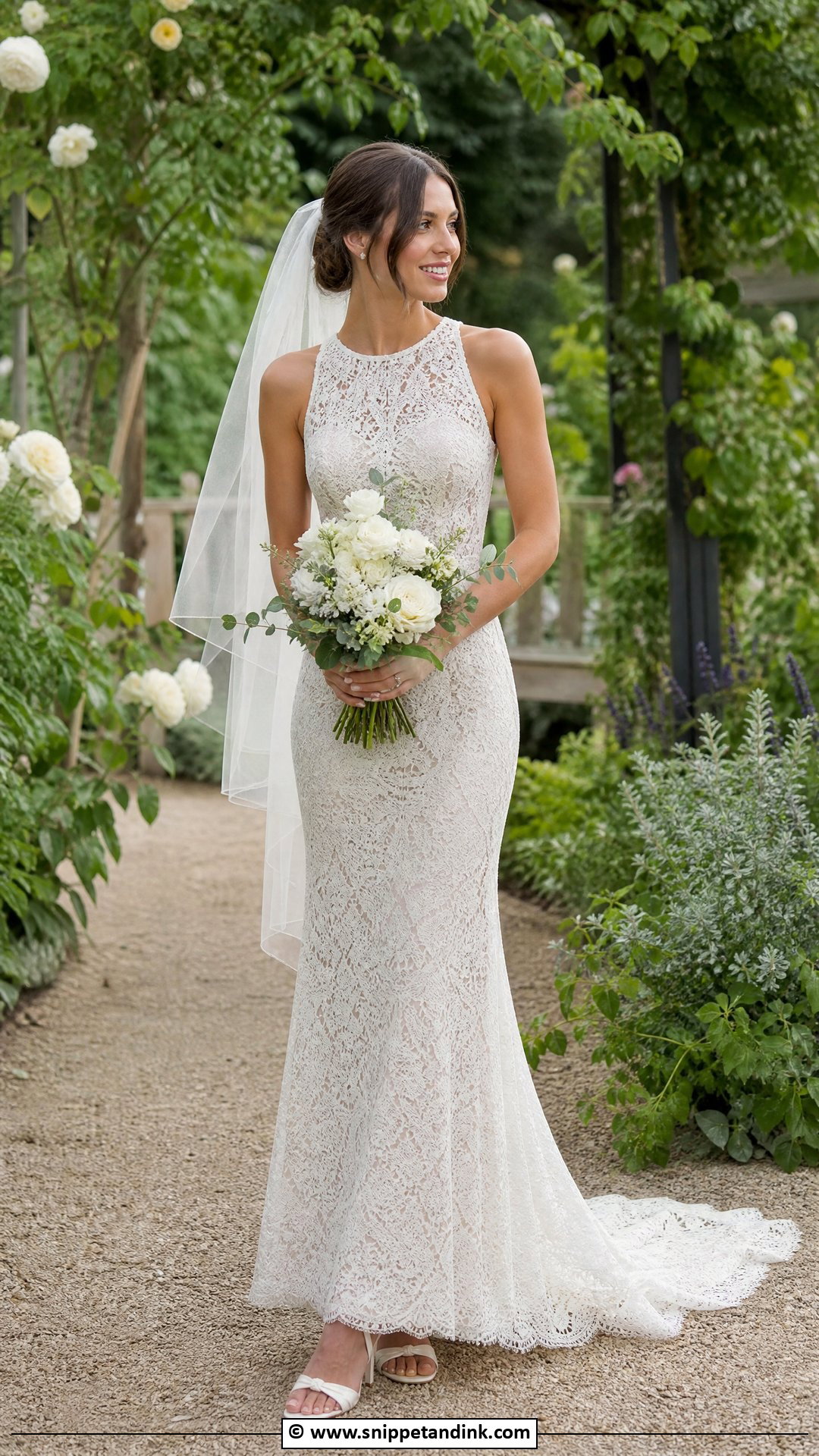 Sheath Lace Wedding Dress - Snippet and Ink - 35 Classic Wedding Dress Ideas