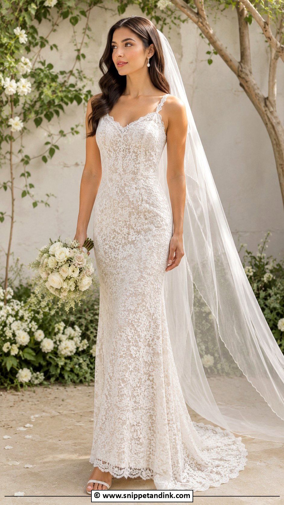 Sheath Lace Wedding Dress - Snippet and Ink - 25 Classic Timeless Classy Wedding Dress Ideas