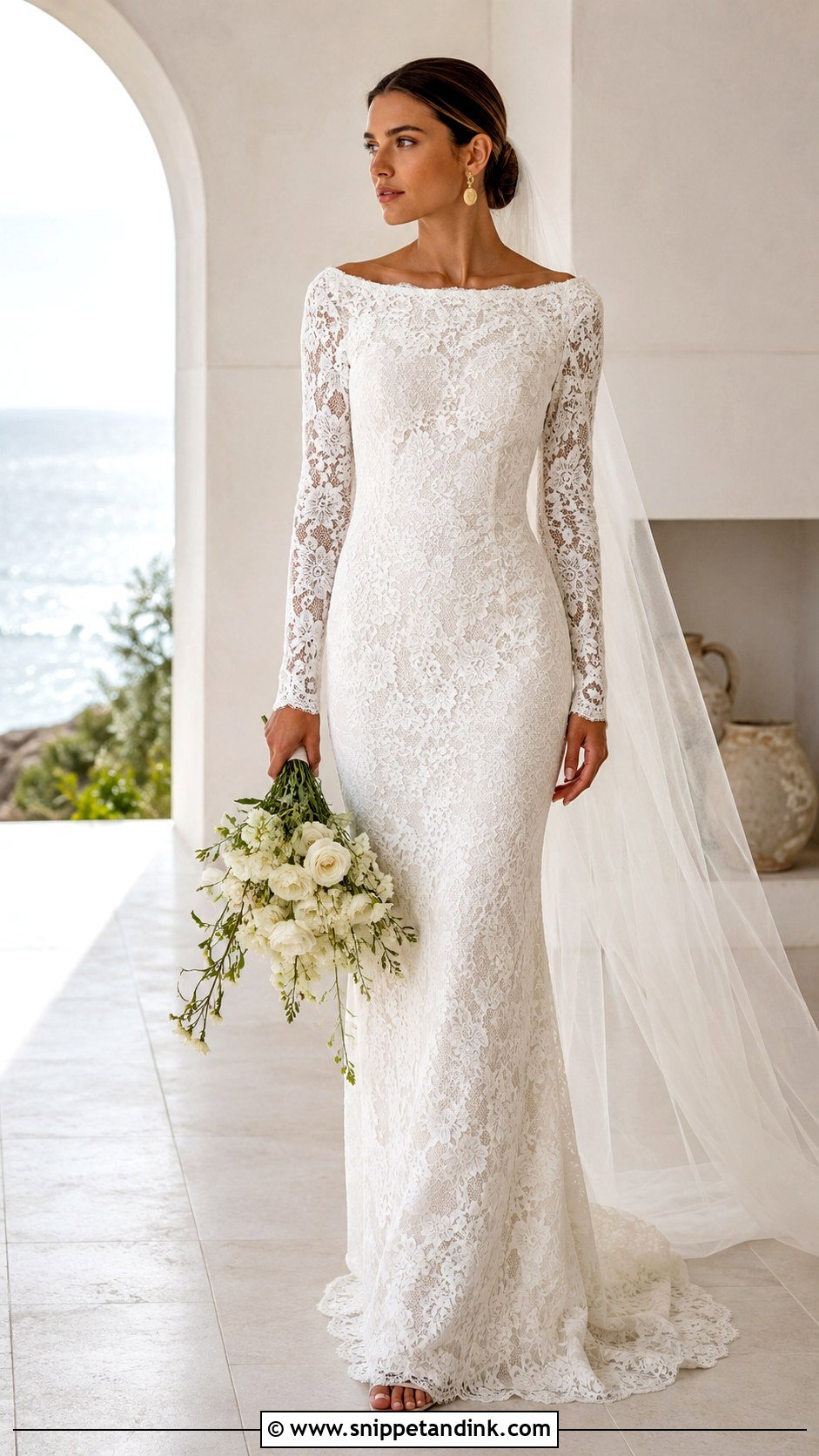 Sheath Long Sleeve Lace Wedding Dress - Snippet and Ink - 20 Long Sleeve Lace Wedding Dresses