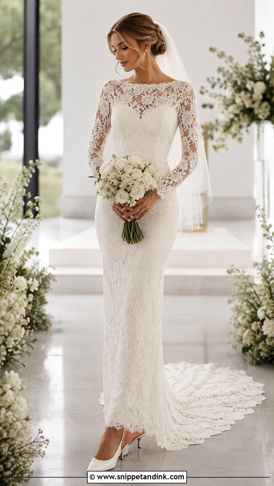 Sheath Long Sleeve Lace Wedding Dress - Snippet and Ink - 20 Dantel Wedding Dress Long Sleeve Ideas