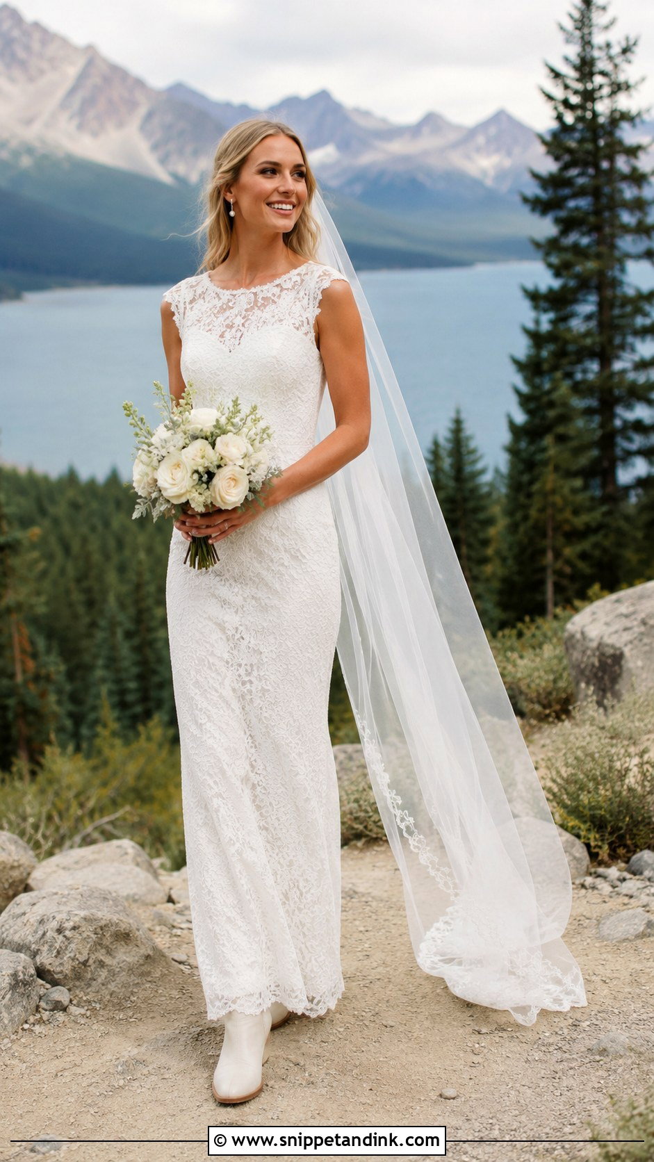 Sheath Mountain Wedding Dress - Snippet and Ink - 25 Mountain Wedding Dress Ideas