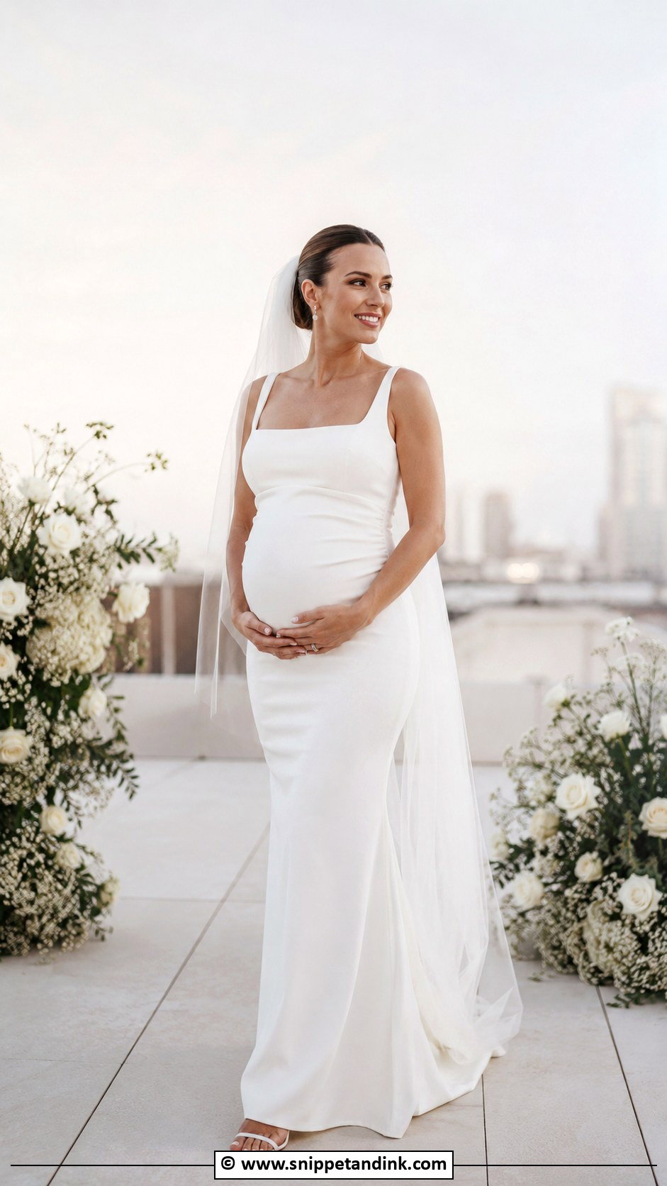 Sheath Pregnant Wedding Dress - Snippet and Ink - 30 Pregnant Wedding Dress Ideas