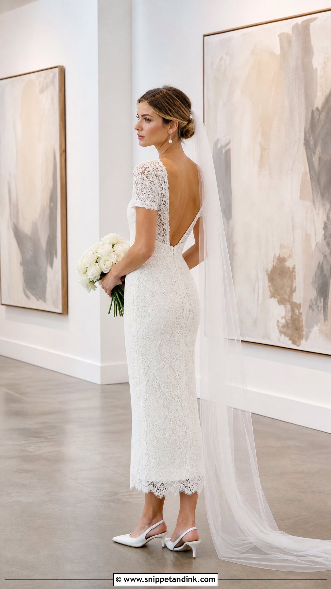 Sheath Short Sleeve Lace Wedding Dress - Snippet and Ink - 20 Short Sleeve Lace Wedding Dress Ideas